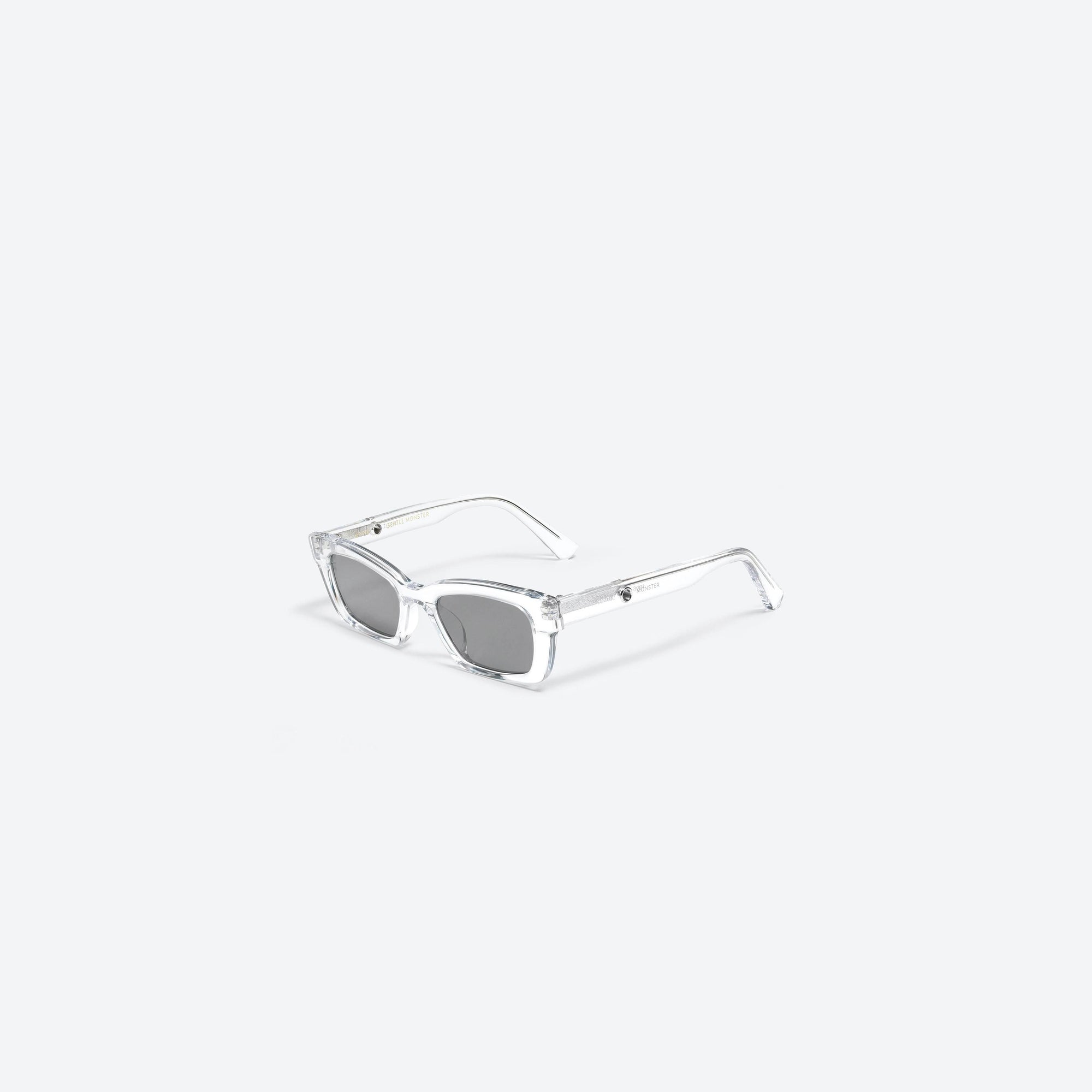 45-degree view of Gentle Monster Jennie - 1996 C1 Clear Acetate framed Square sunglasses.