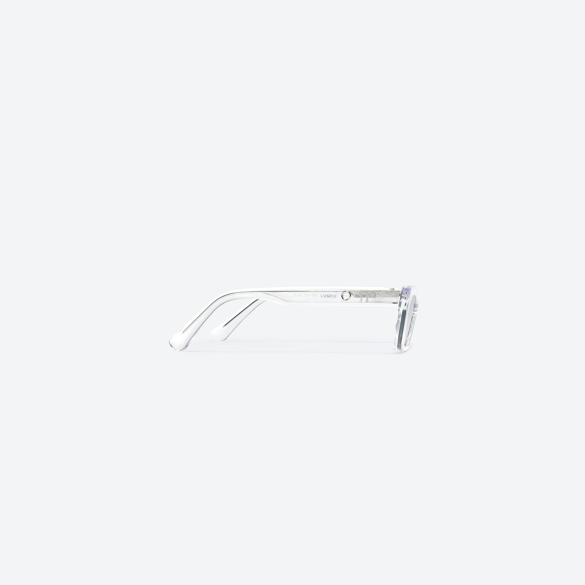 A detailed right view of Gentle Monster Jennie - 1996 C1 Clear Acetate framed Square sunglasses.