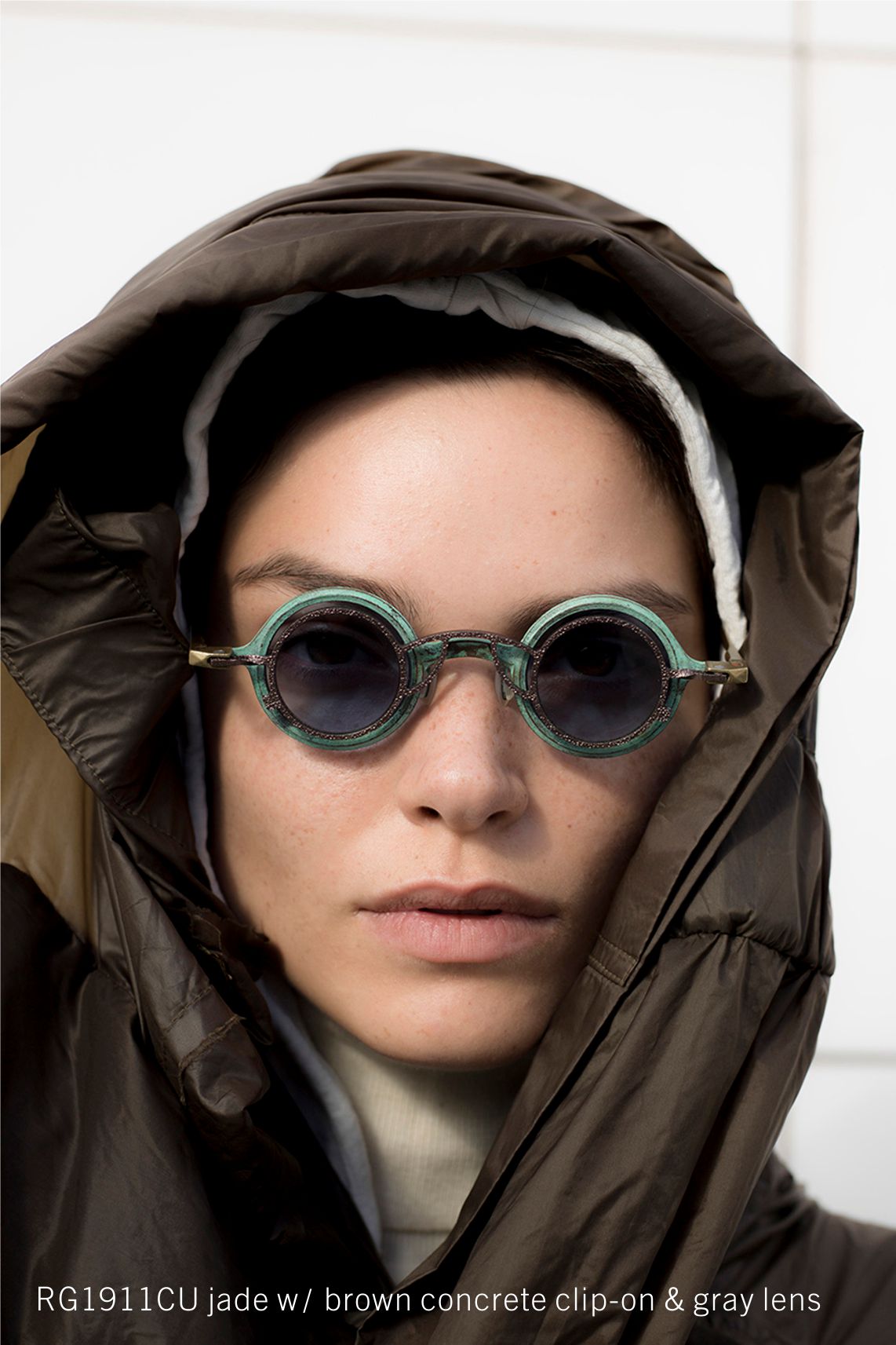 RG1911CU jade w/ brown concrete clip-on &amp; gray lens