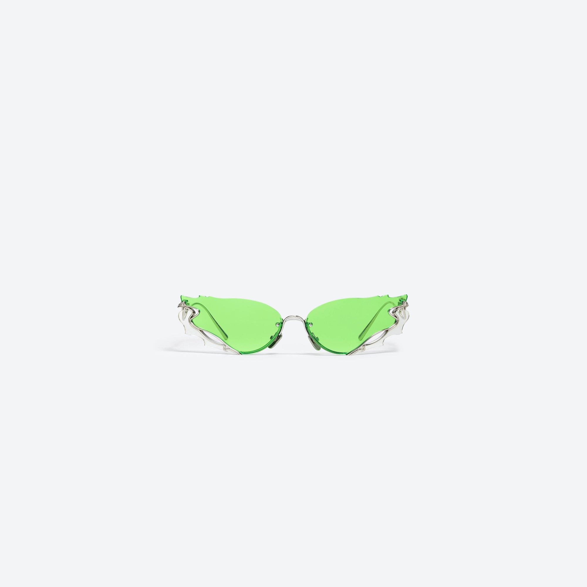 A front view of Gentle Monster World of Warcraft-Spectral Sight Silver Metal framed Square sunglasses.