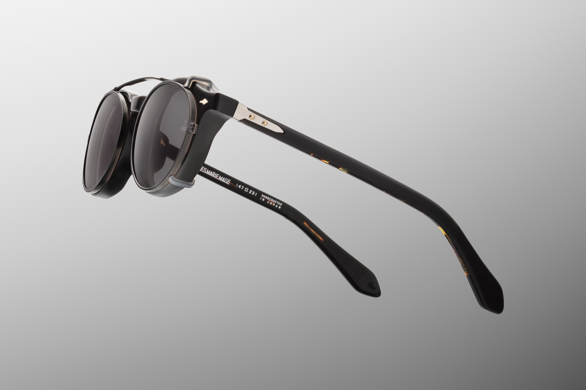Demoncey Clip On#88-black-black-mineral-glass_