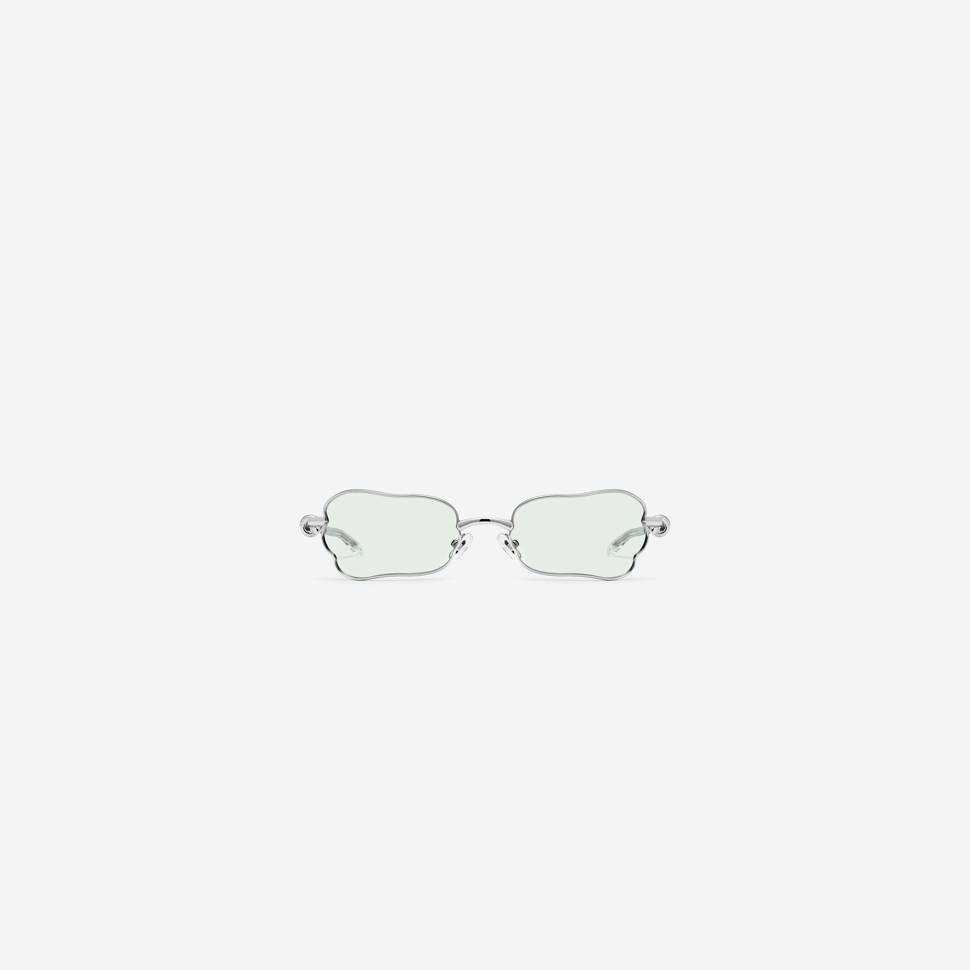 Gentle Monster Tofi 02 Sunglasses - Silver / Green