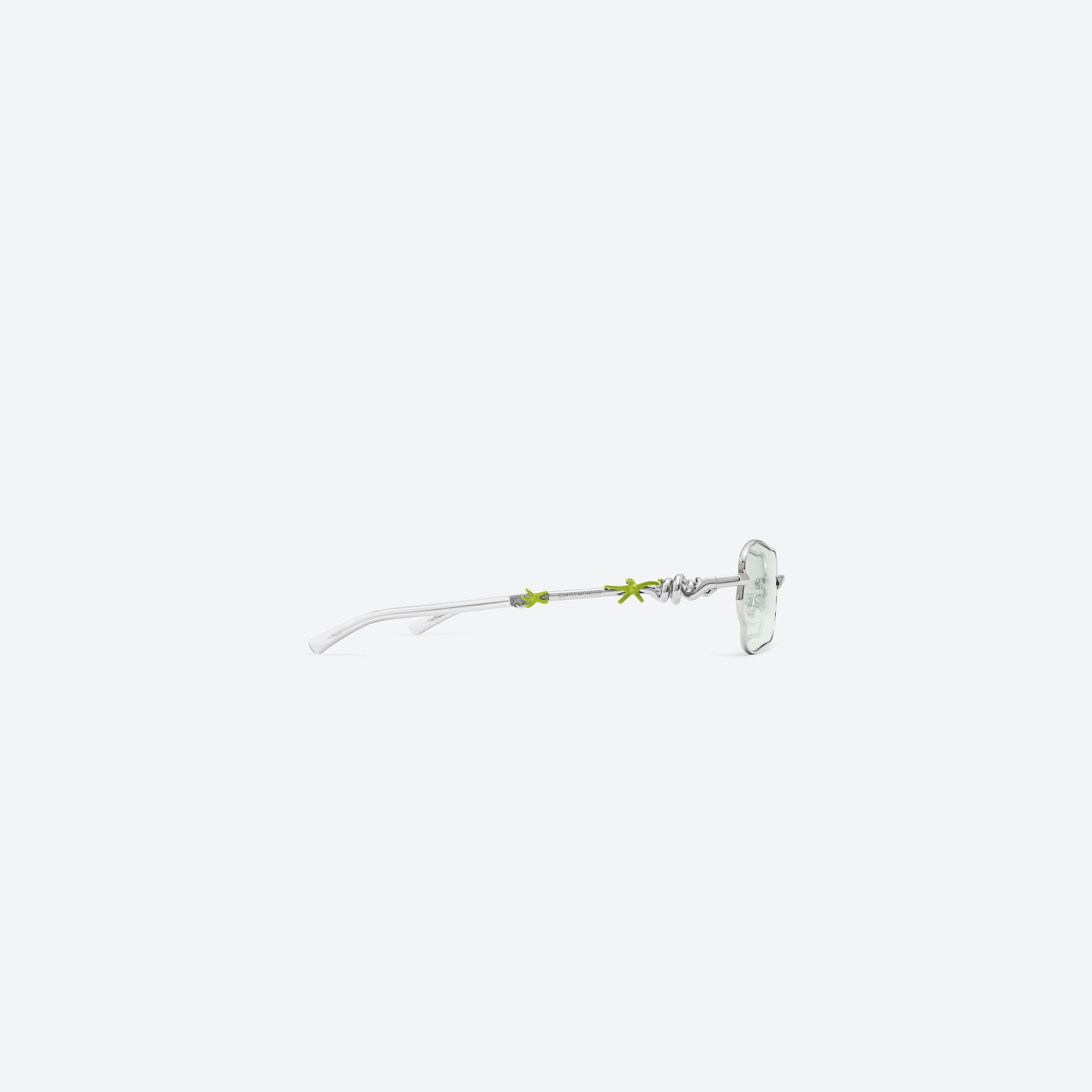 Gentle Monster Tofi 02 Sunglasses - Silver / Green