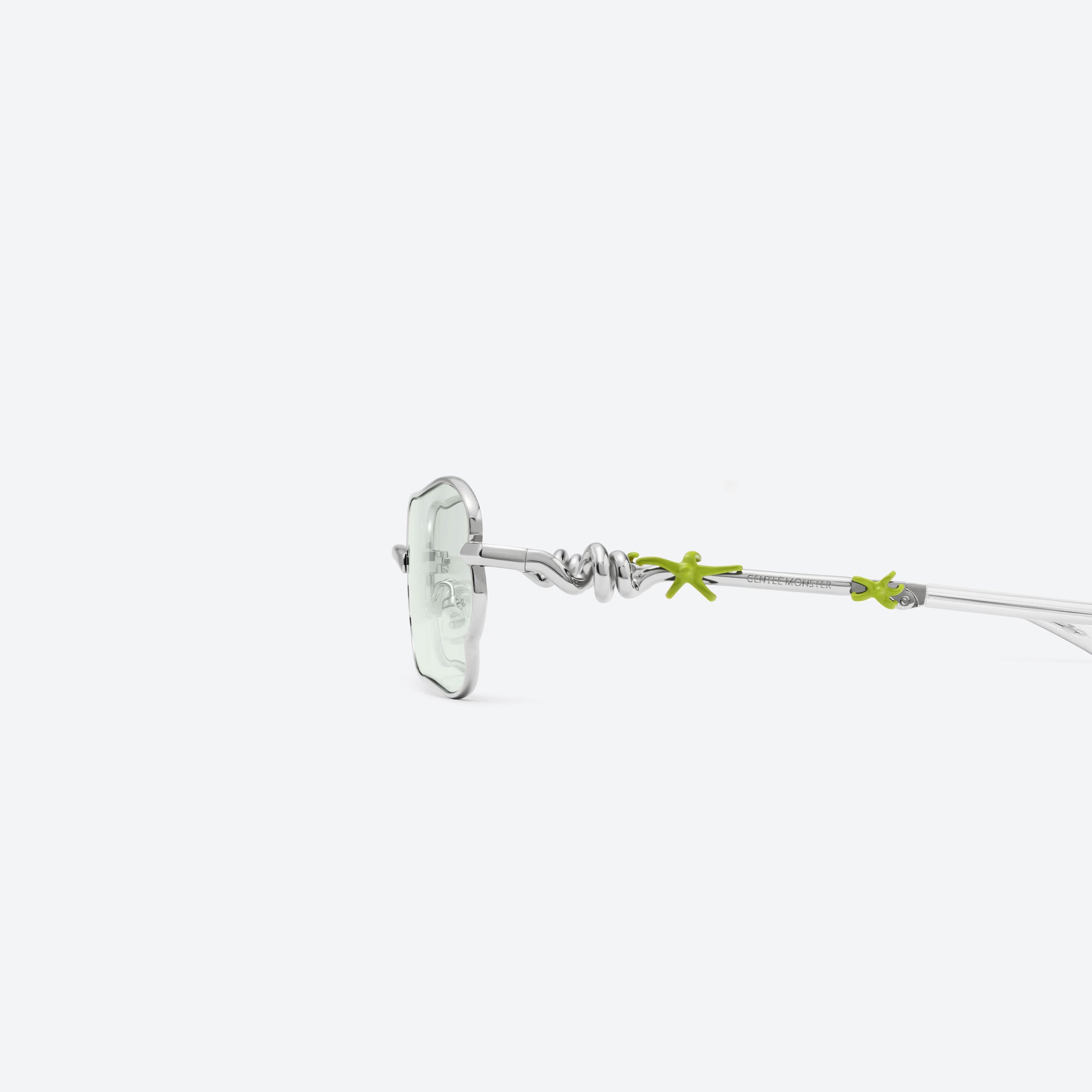 Gentle Monster Tofi 02 Sunglasses - Silver / Green