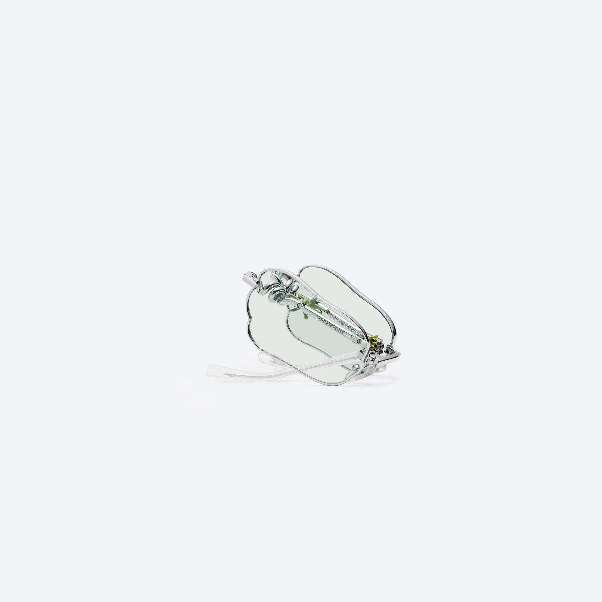 Gentle Monster Tofi 02 Sunglasses - Silver / Green