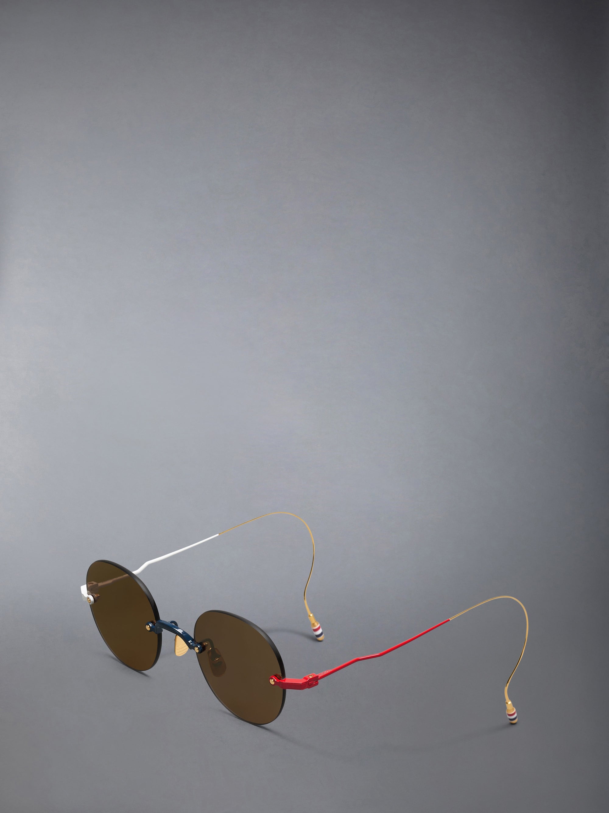 TITANIUM RIMLESS ROUND SUNGLASSES