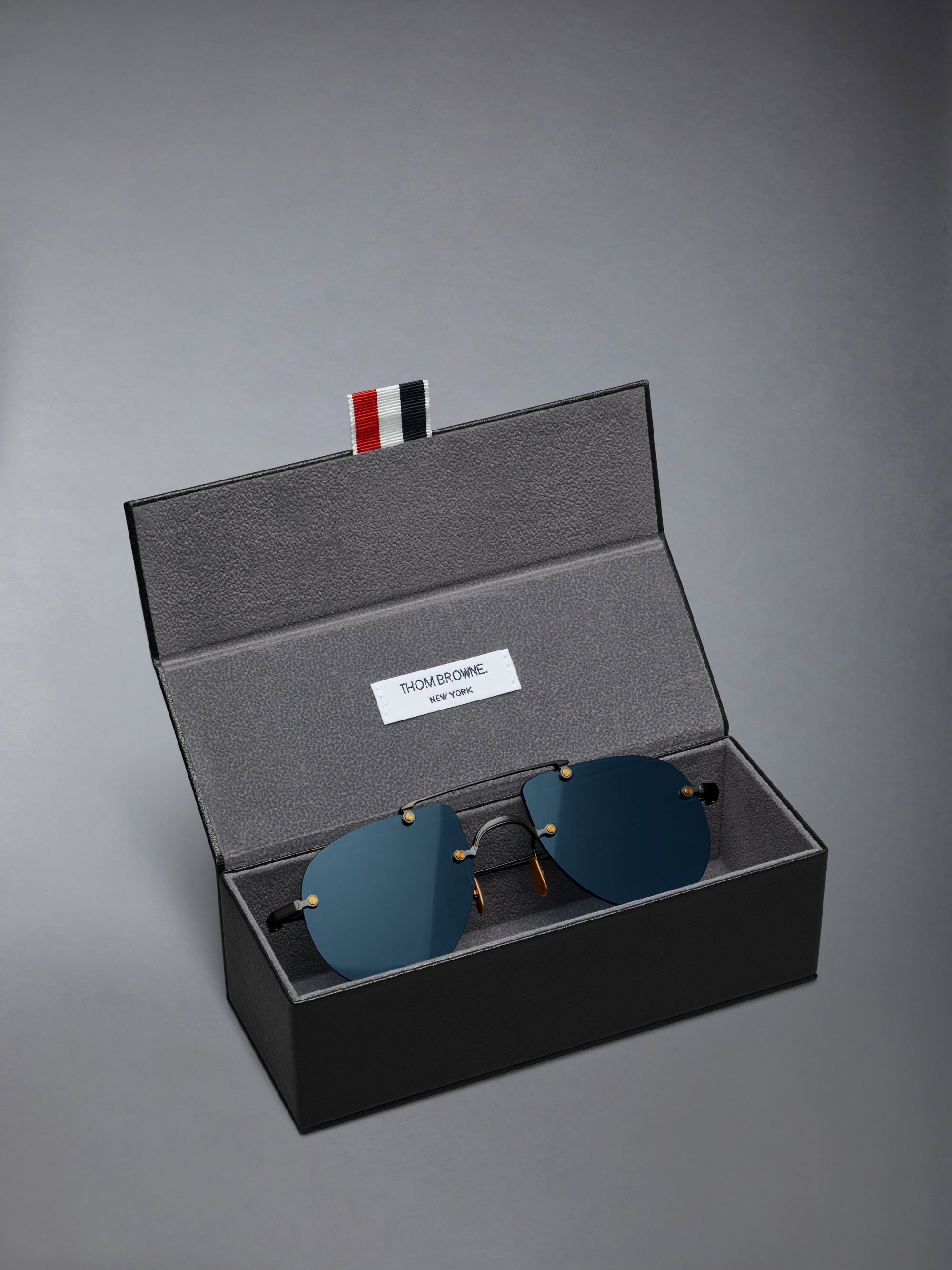 TITANIUM RIMLESS AVIATOR SUNGLASSES