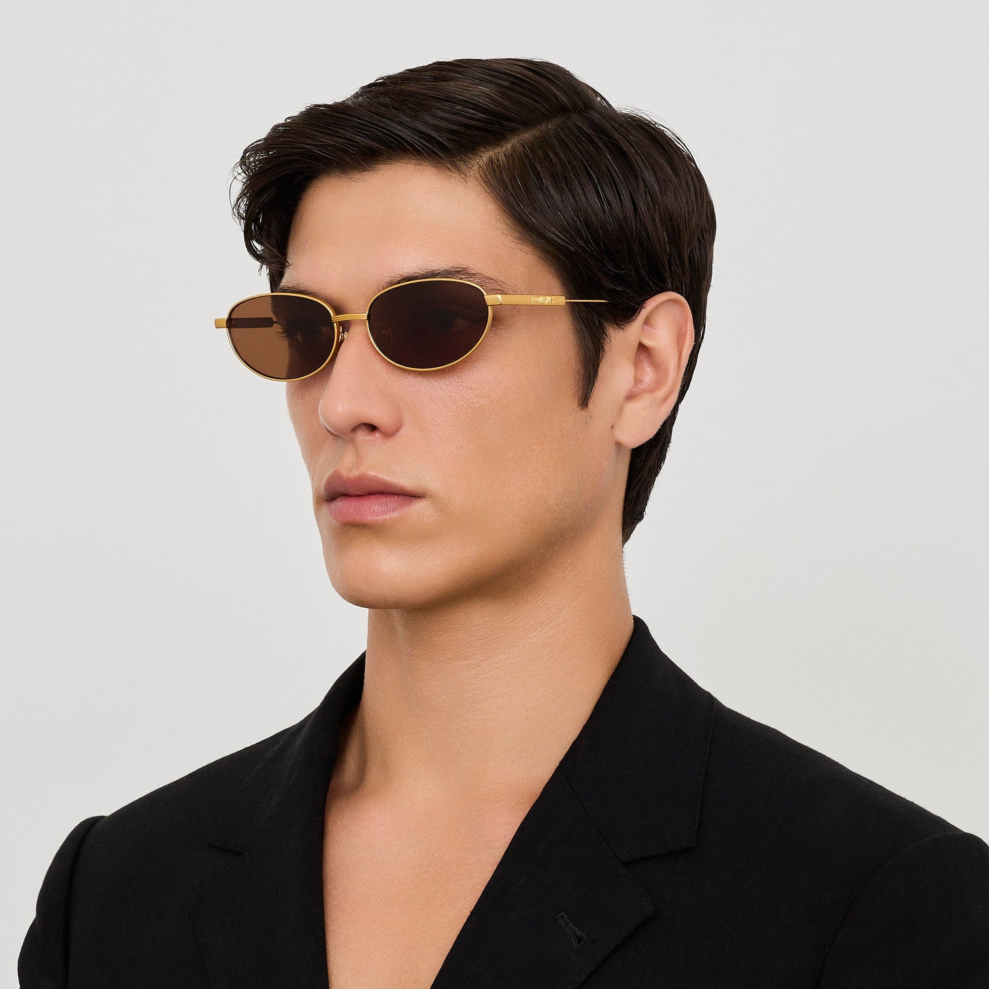 Alba Sunglasses in Matt Gold and Brown