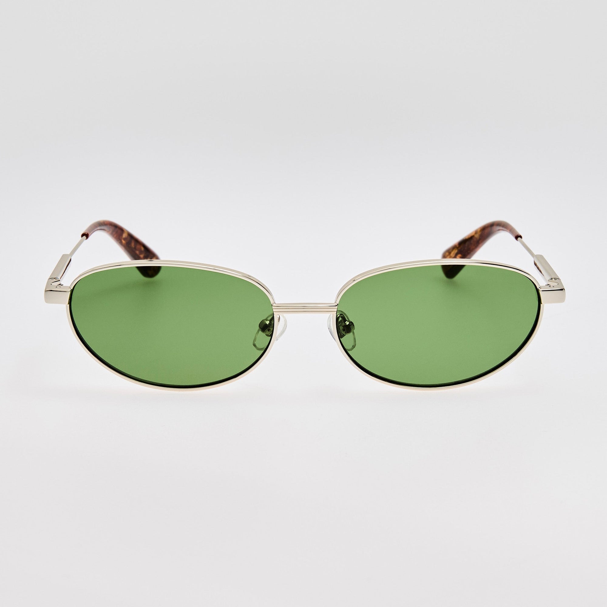 Alba Sunglasses in Silver and Green