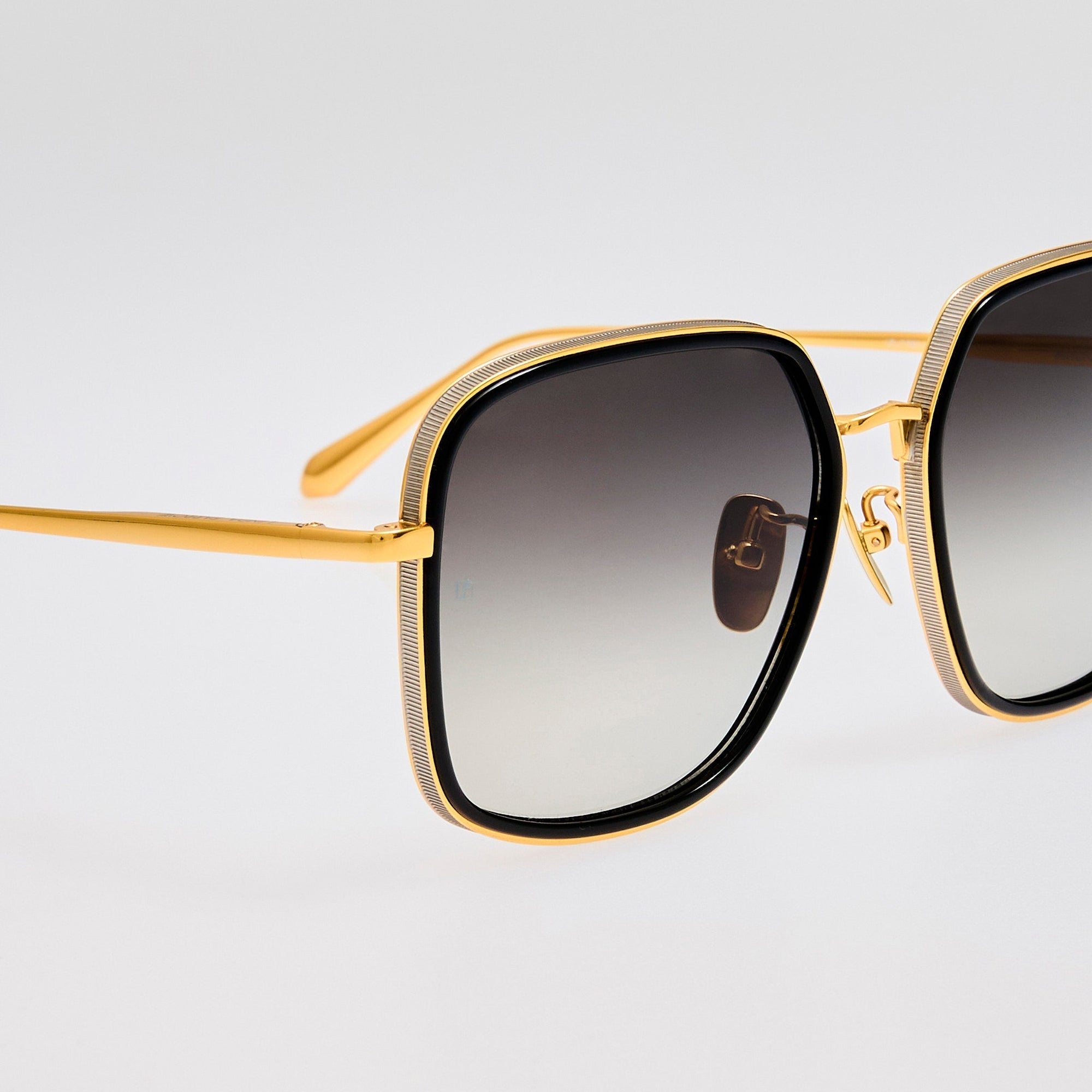 Alicia Sunglasses in 22K Gold and Grey