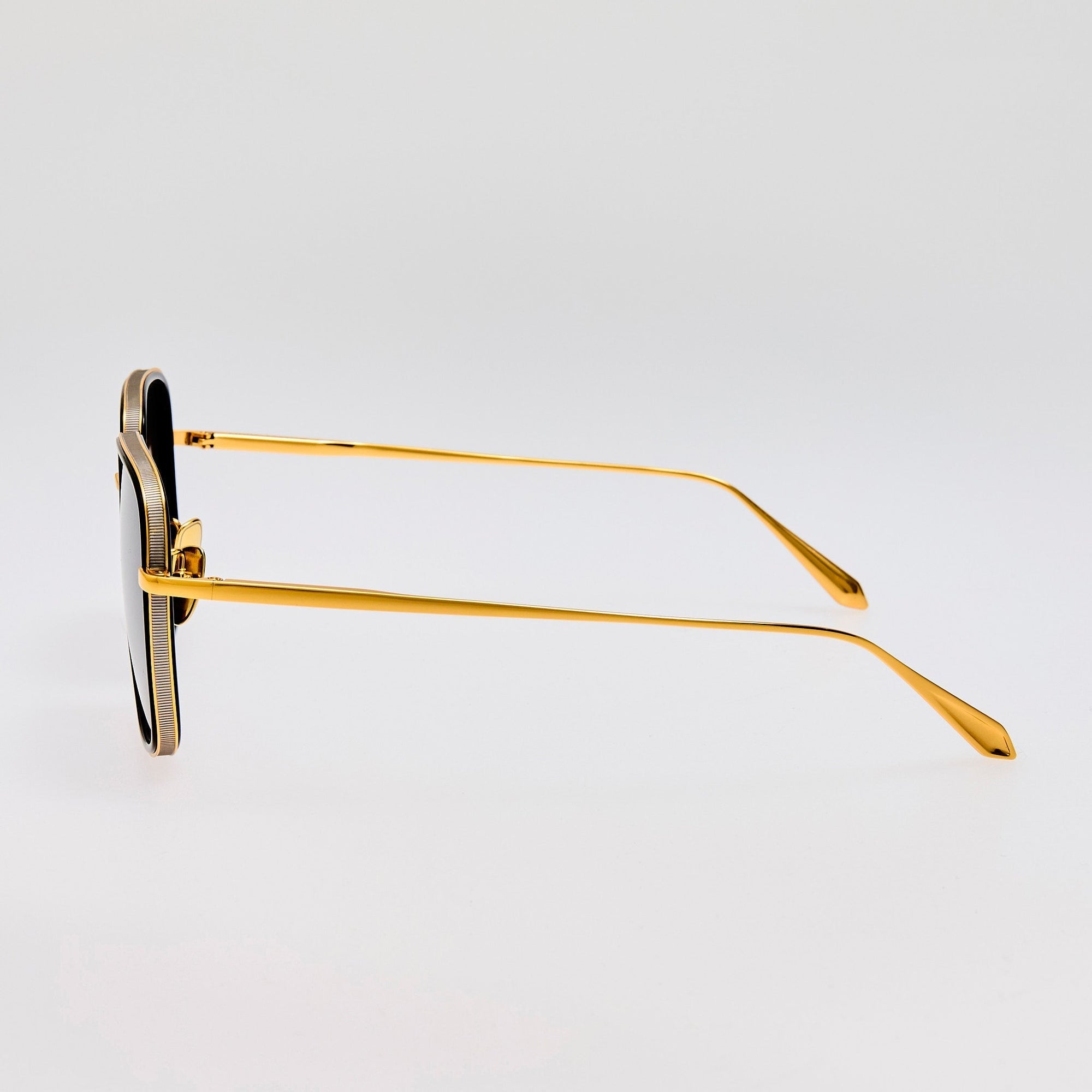 Alicia Sunglasses in 22K Gold and Grey
