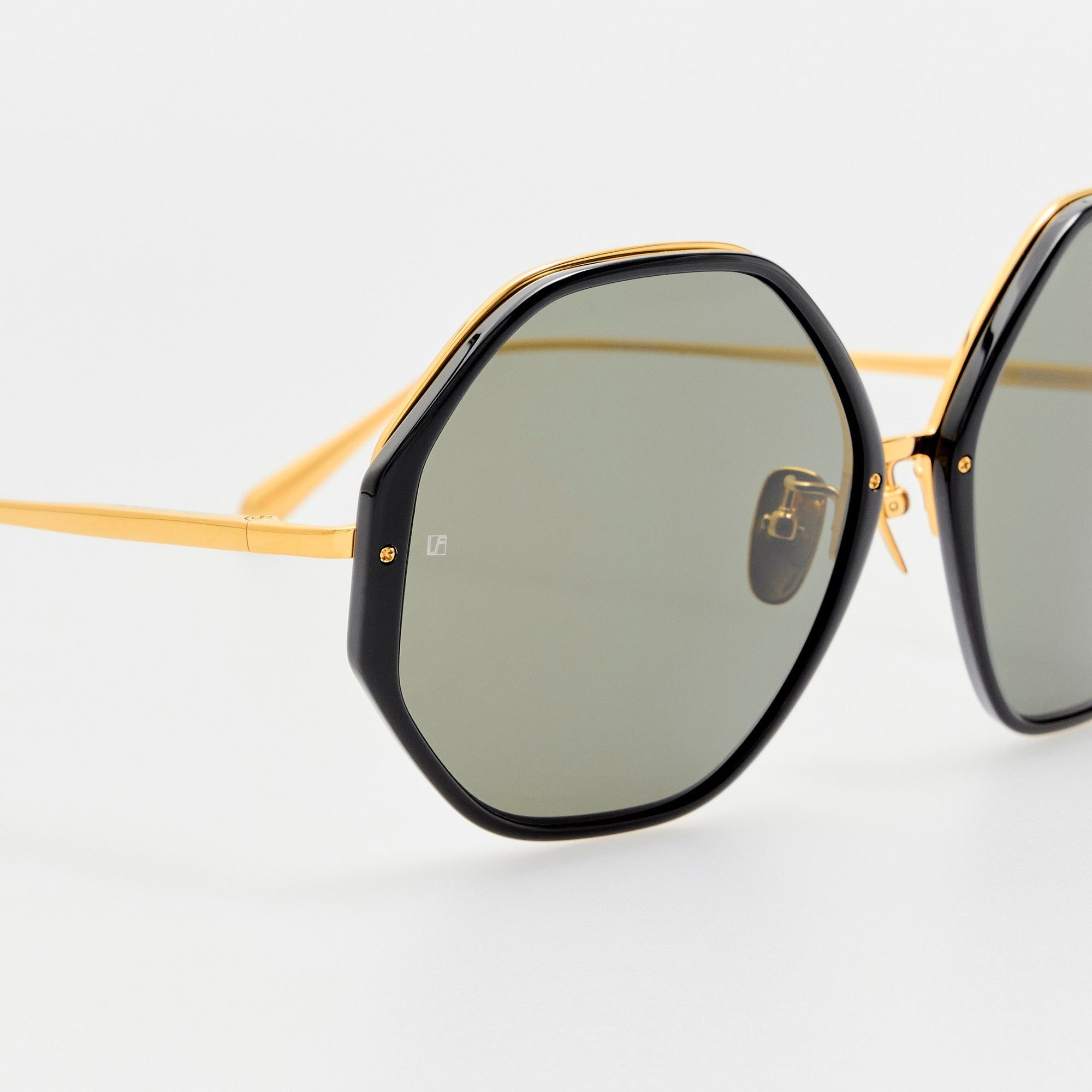 Alona Sunglasses in 22K Gold and Grey