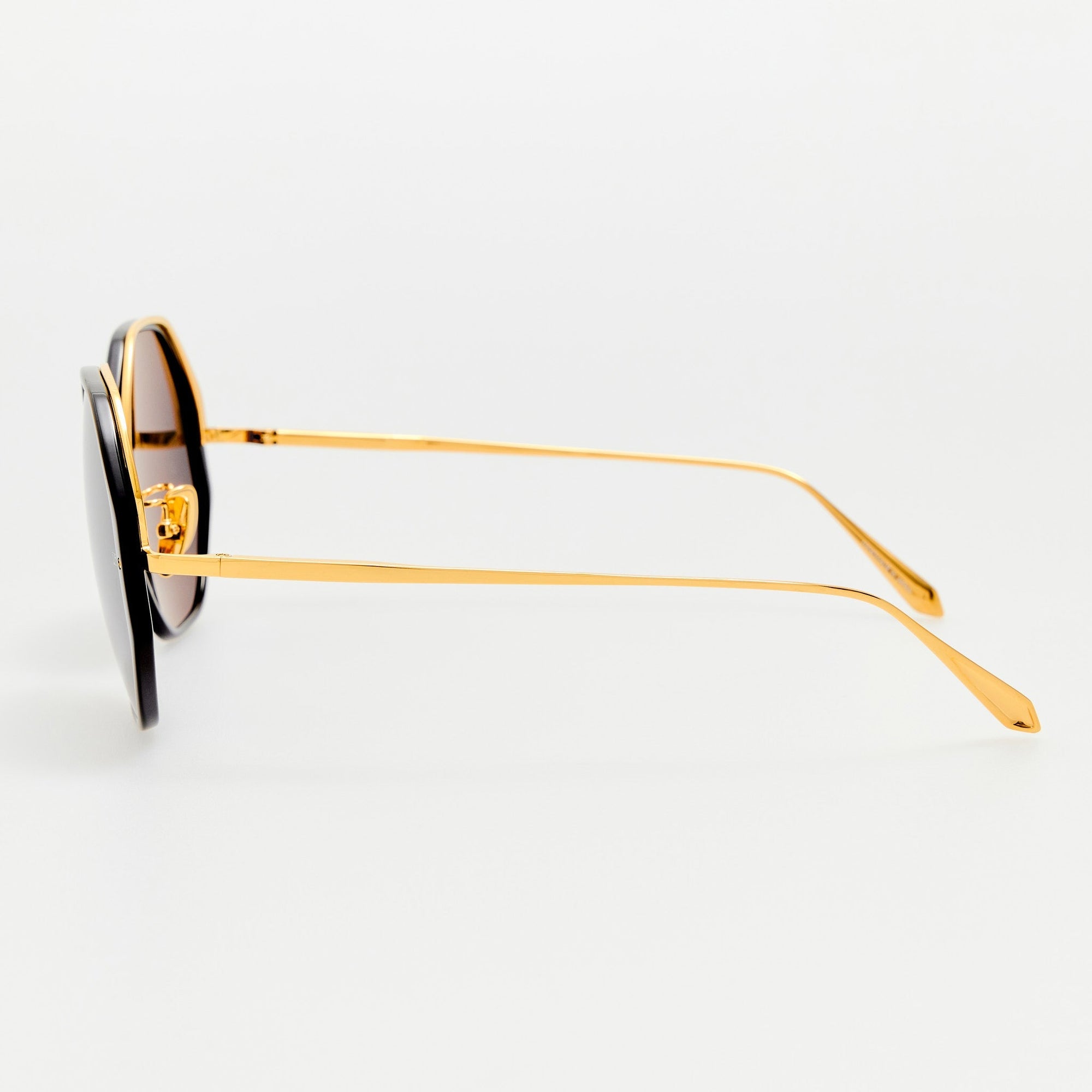 Alona Sunglasses in 22K Gold and Grey