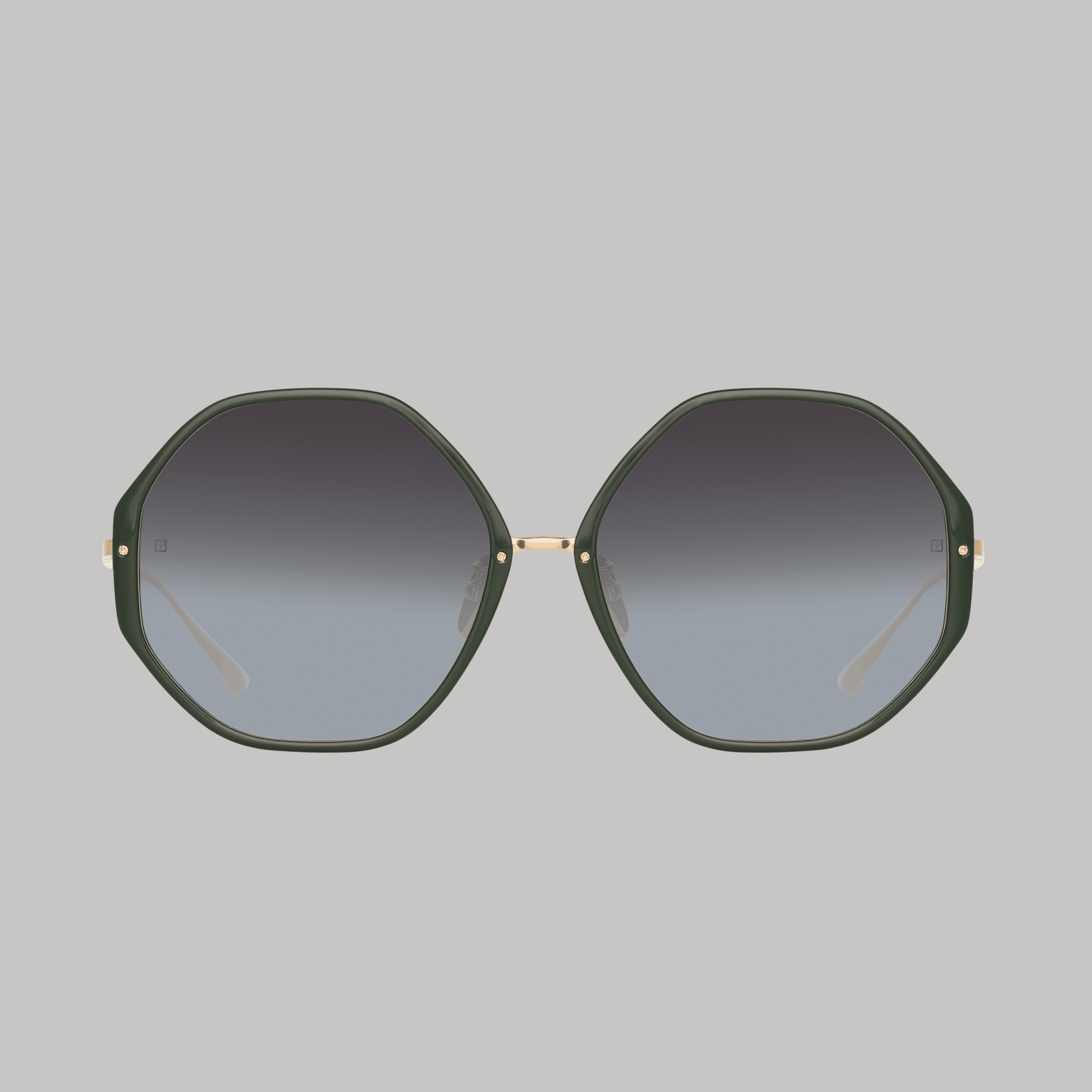 Alona Sunglasses in 22K Gold and Green