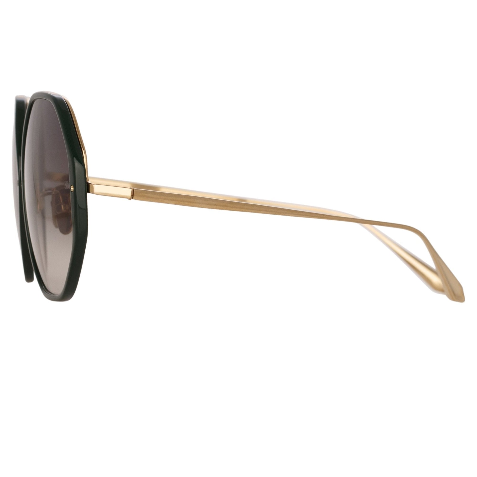 Alona Sunglasses in 22K Gold and Green