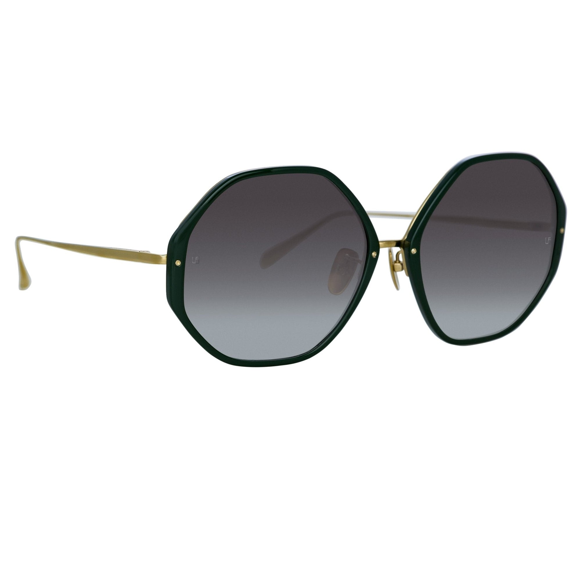 Alona Sunglasses in 22K Gold and Green