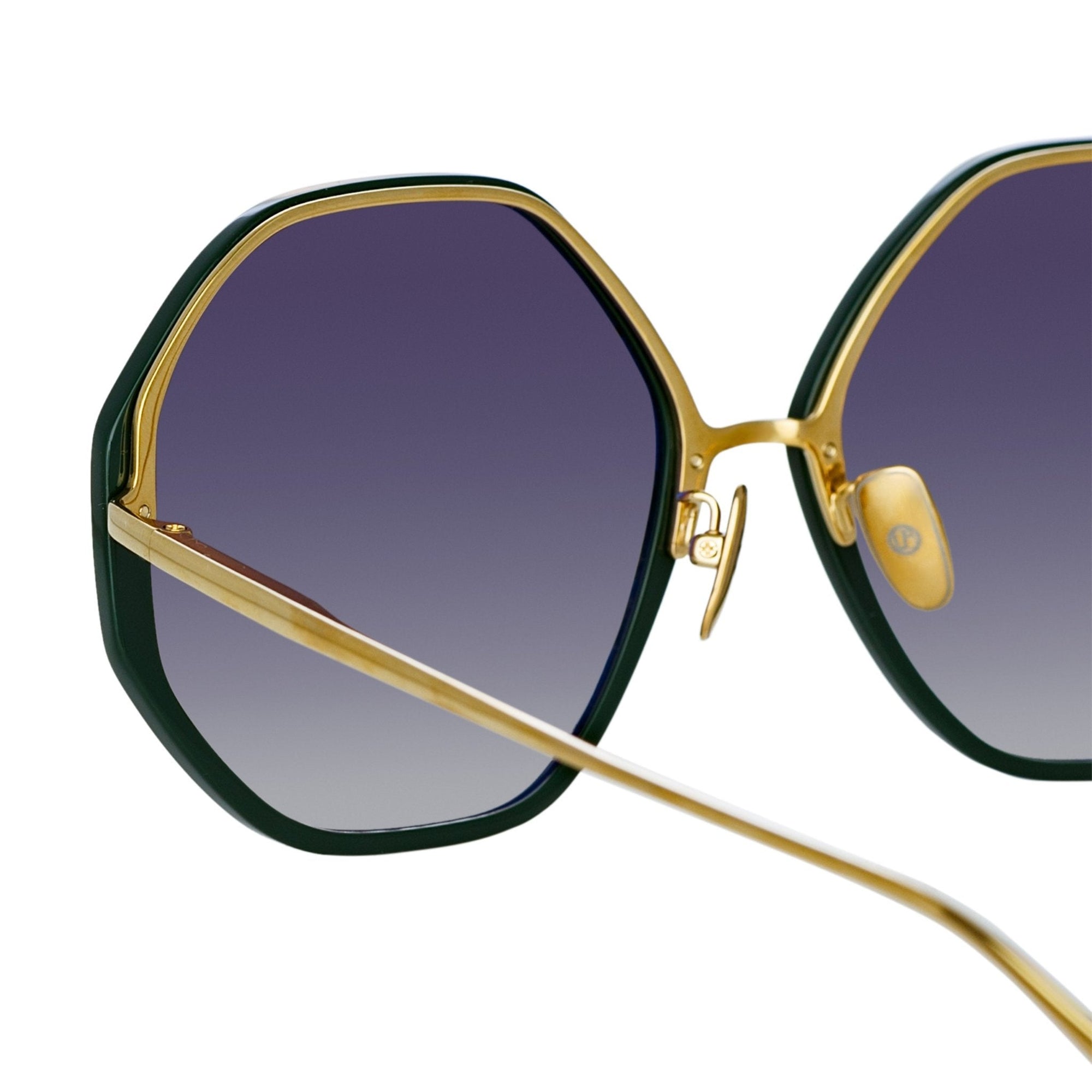Alona Sunglasses in 22K Gold and Green