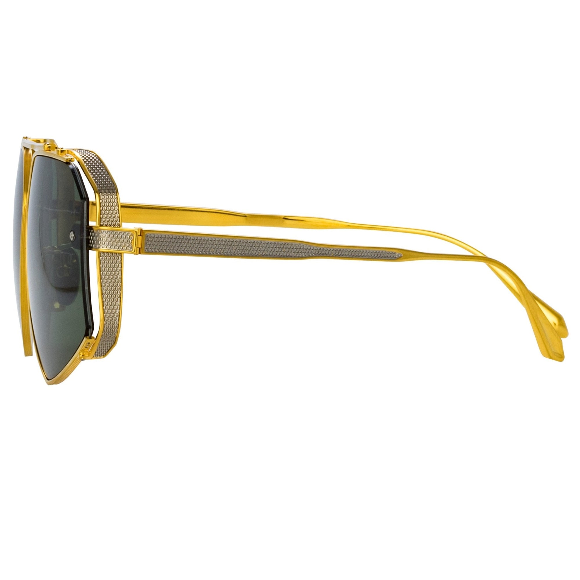 Amar Sunglasses in 22K Gold and Green