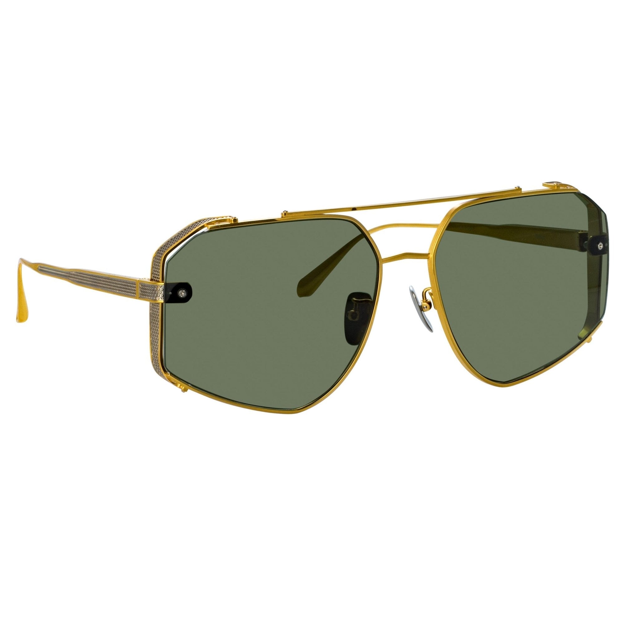 Amar Sunglasses in 22K Gold and Green
