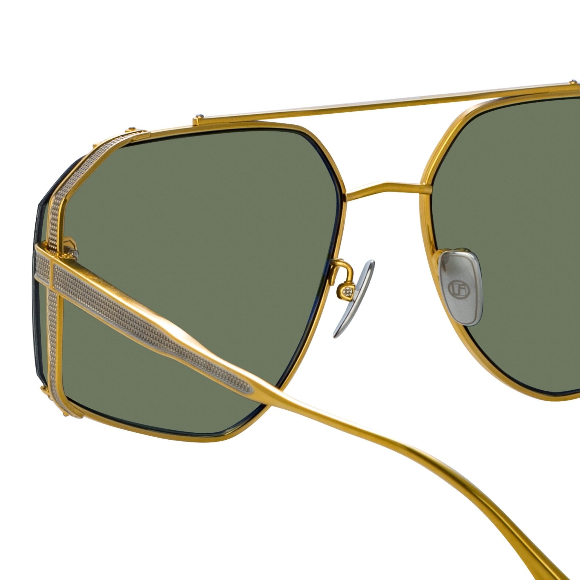 Amar Sunglasses in 22K Gold and Green
