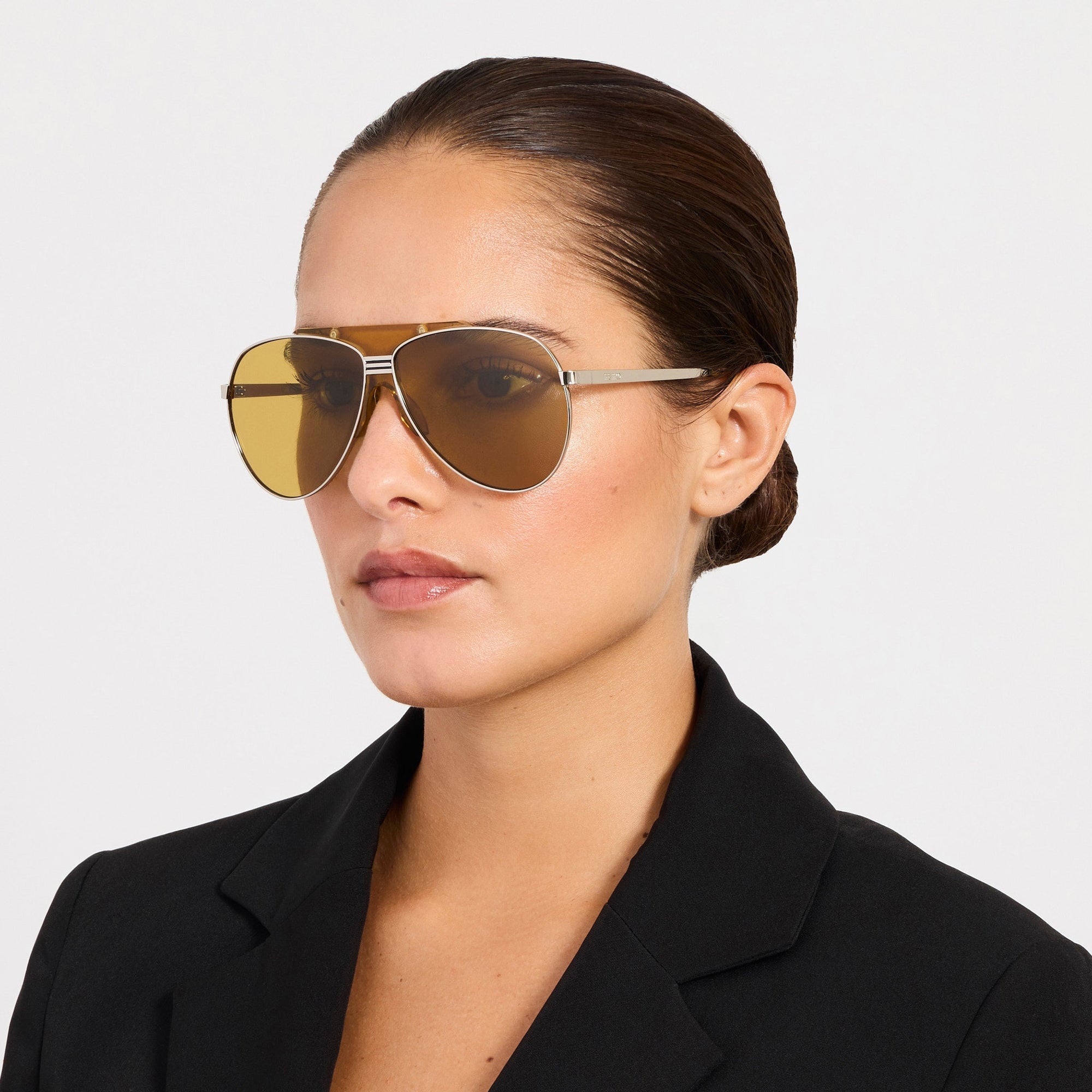 Amelia Sunglasses in Silver and Yellow