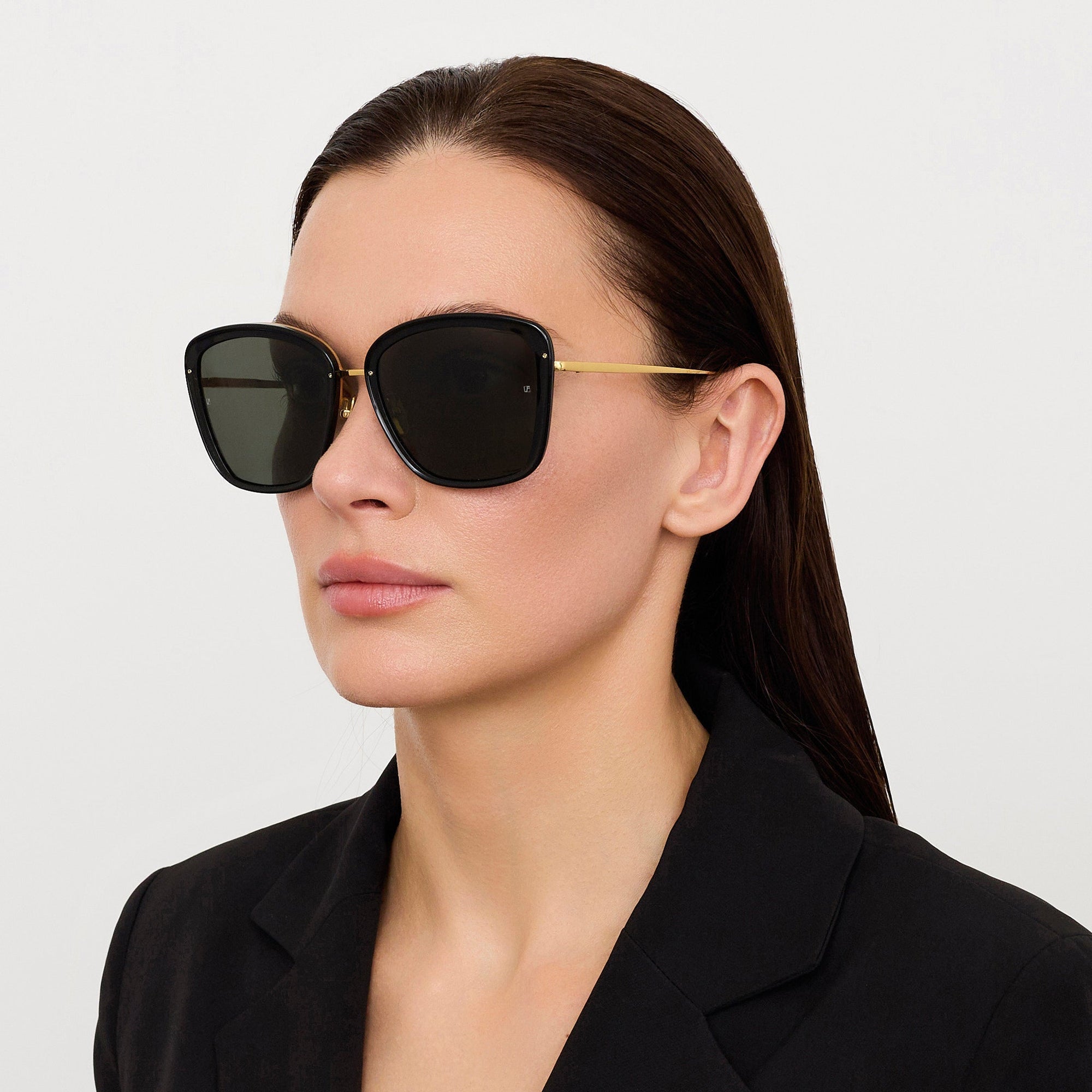 Anais Sunglasses in 22K Gold and Black
