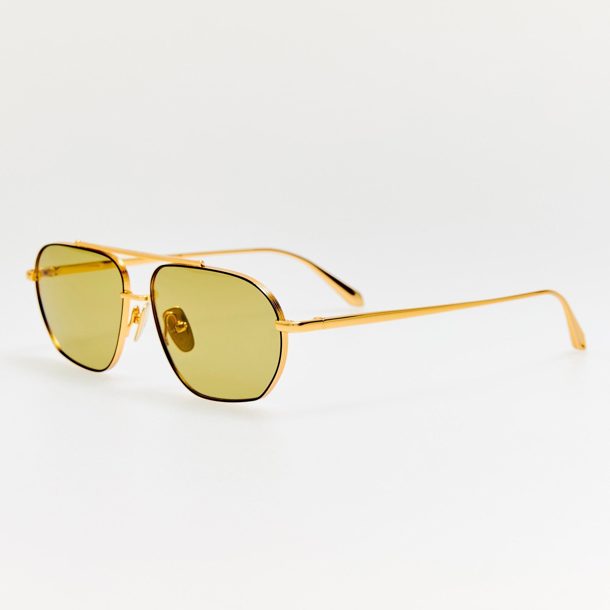 Arden Sunglasses in 22K Gold and Green Photochromic Lenses
