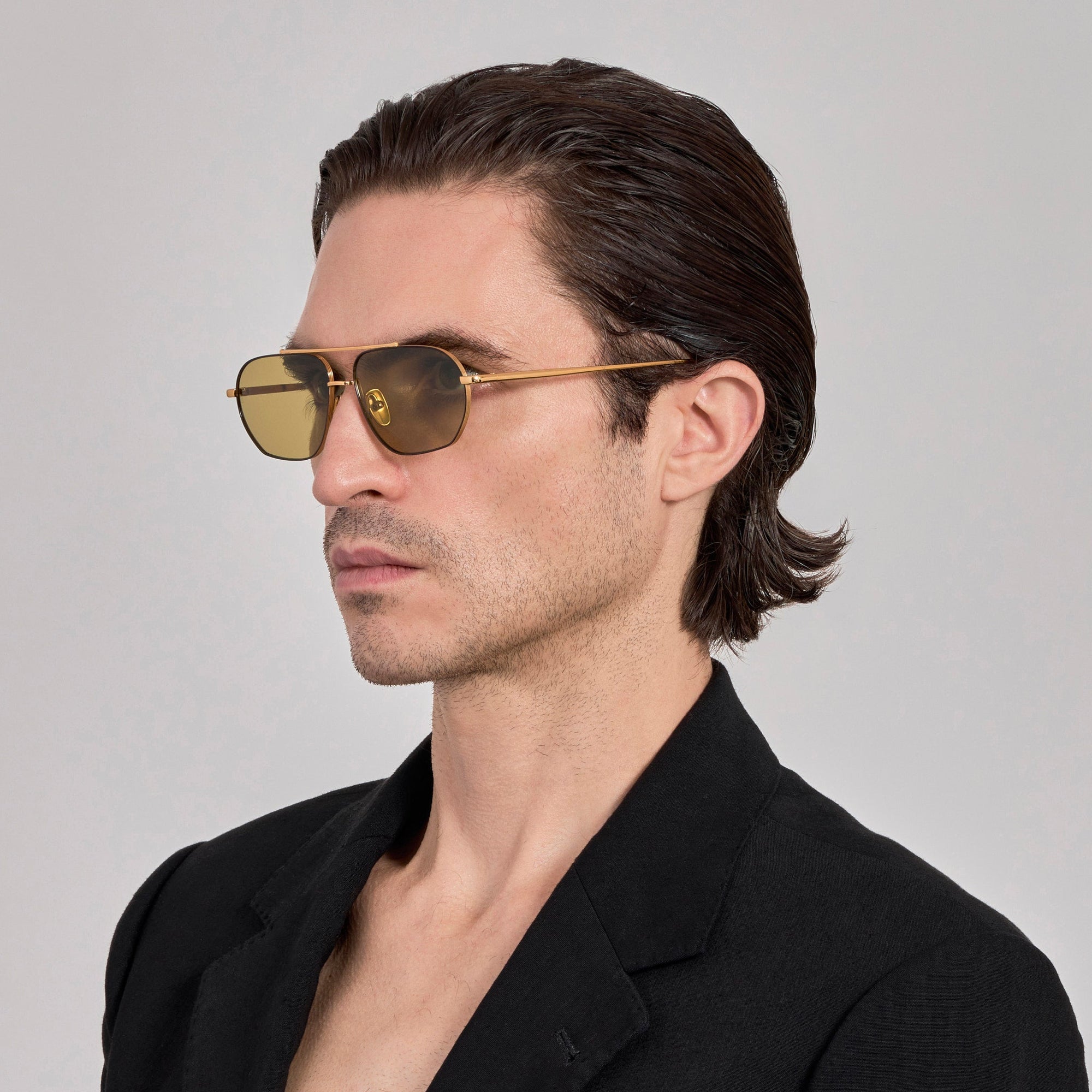 Arden Sunglasses in 22K Gold and Green Photochromic Lenses