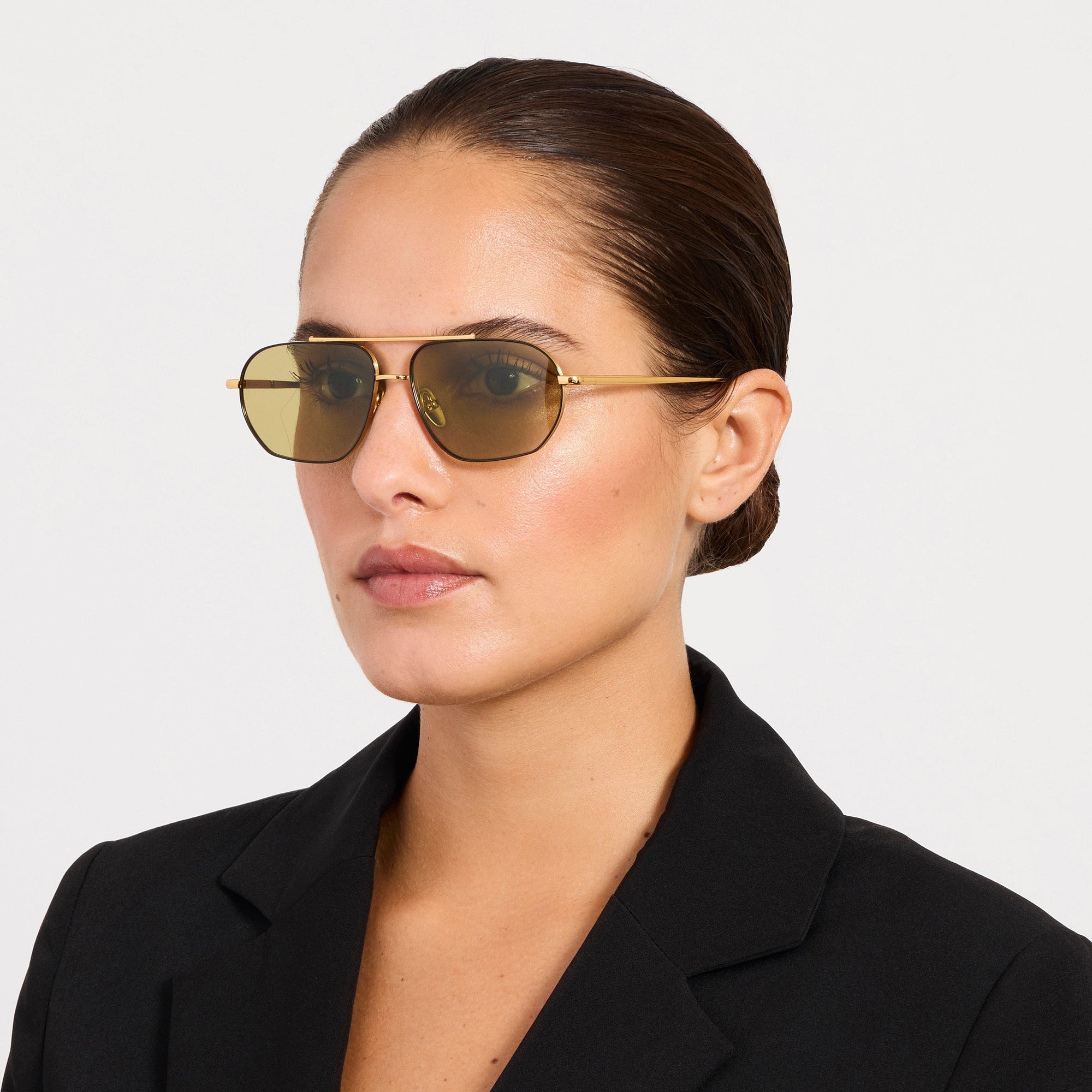 Arden Sunglasses in 22K Gold and Green Photochromic Lenses