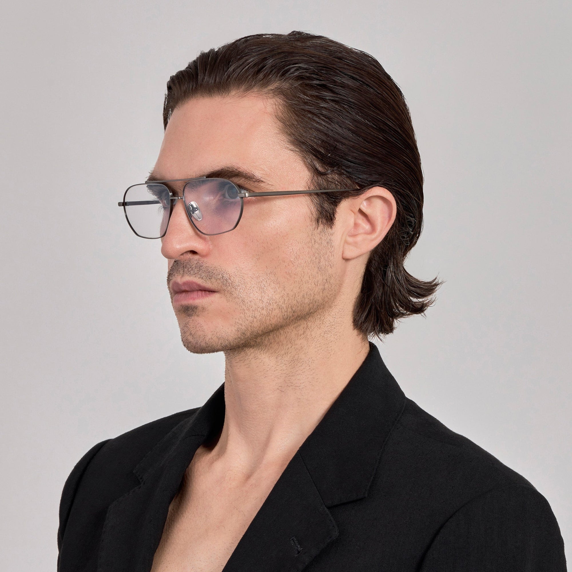 Arden Sunglasses in Matt Antique Silver and Grey Photochromic Lenses