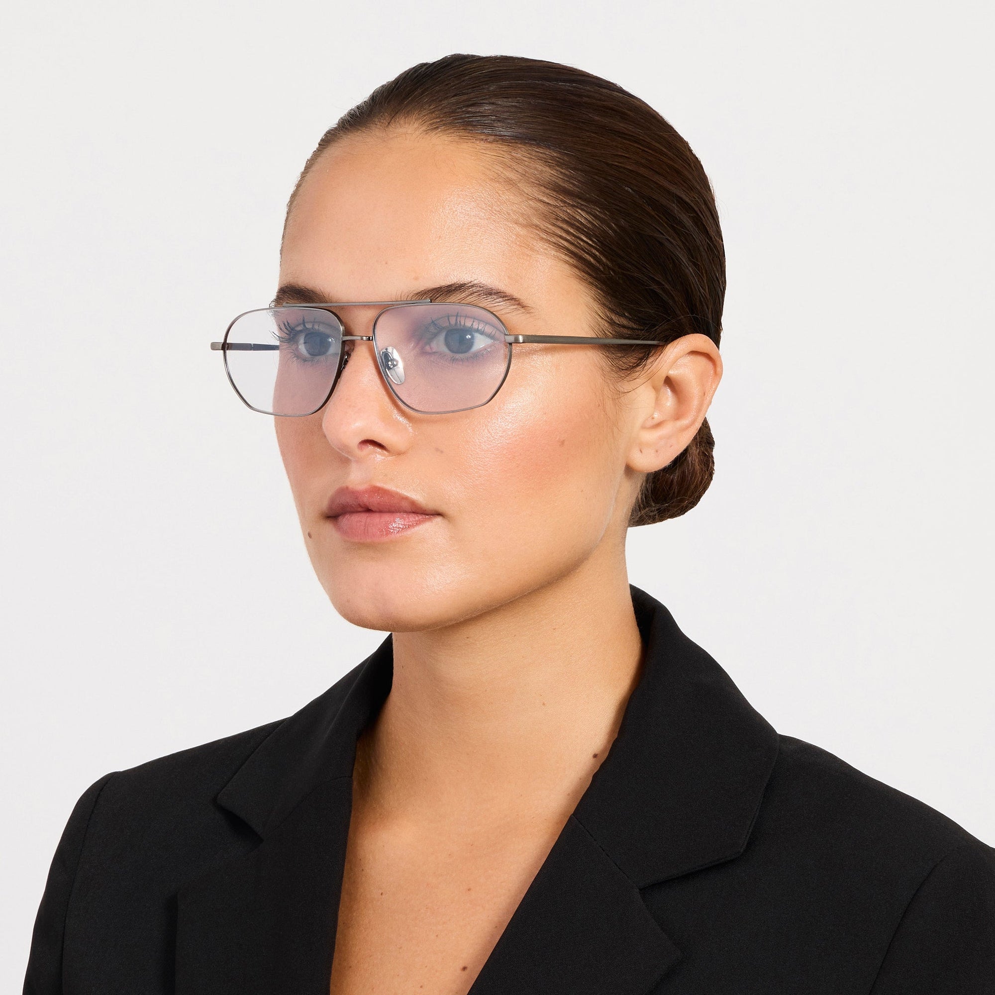 Arden Sunglasses in Matt Antique Silver and Grey Photochromic Lenses