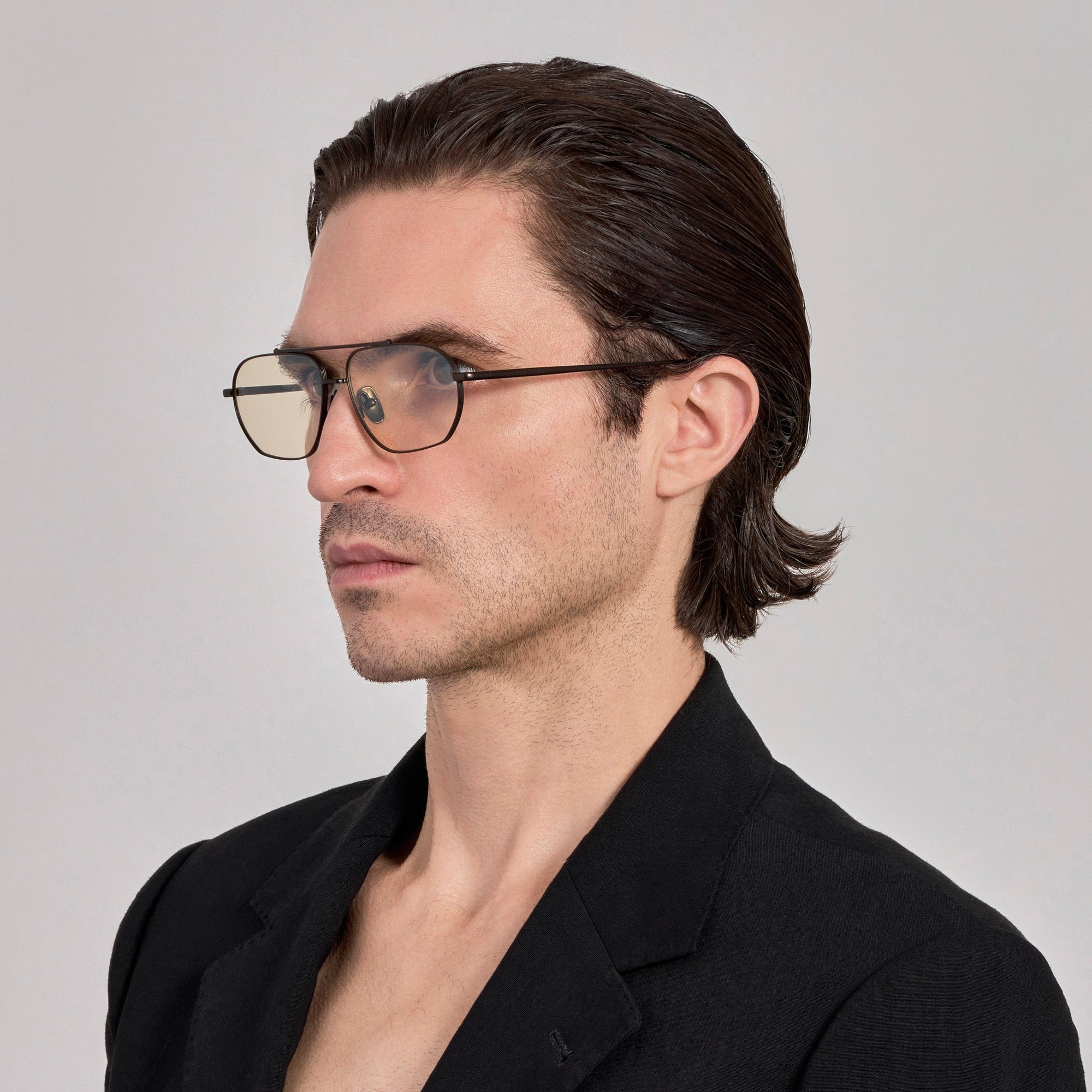 Arden Sunglasses in Matt Nickel and Yellow Photochromic Lenses
