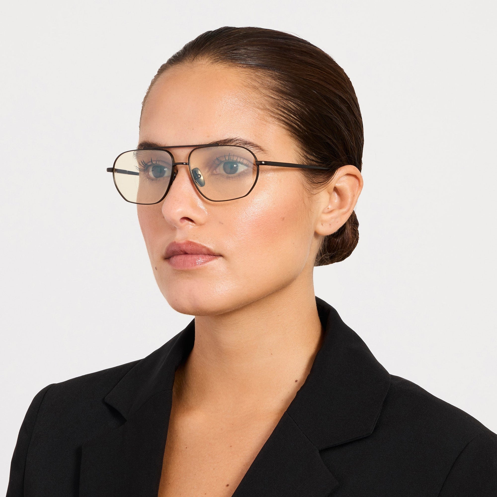 Arden Sunglasses in Matt Nickel and Yellow Photochromic Lenses