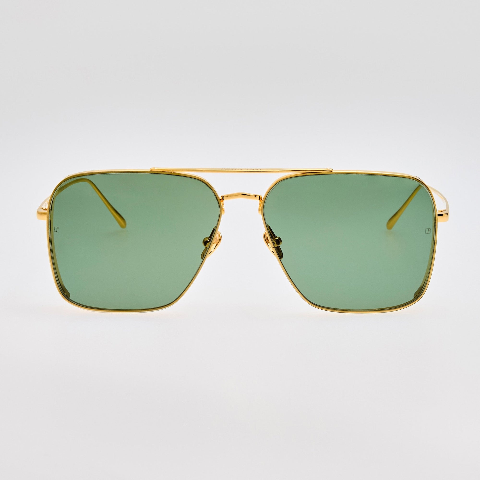 Asher Sunglasses in 22K Gold and Green