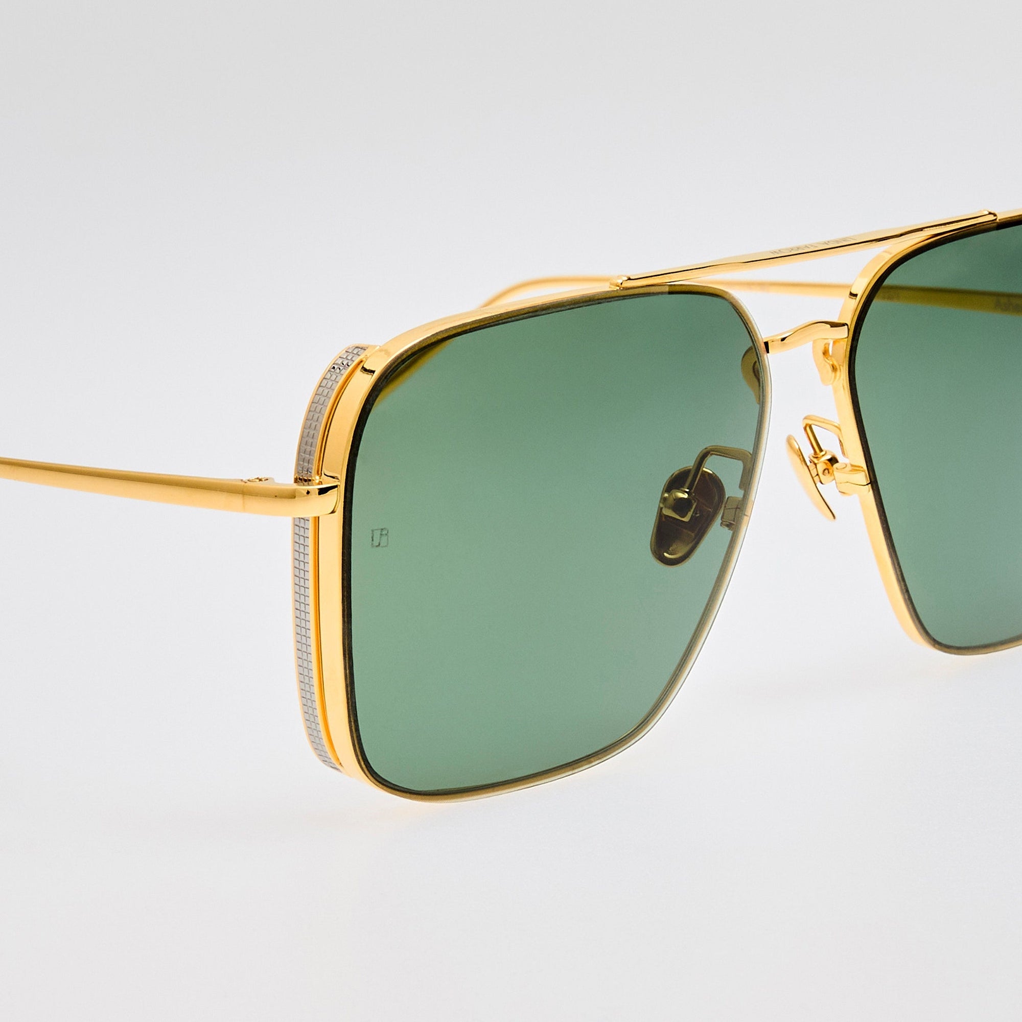 Asher Sunglasses in 22K Gold and Green