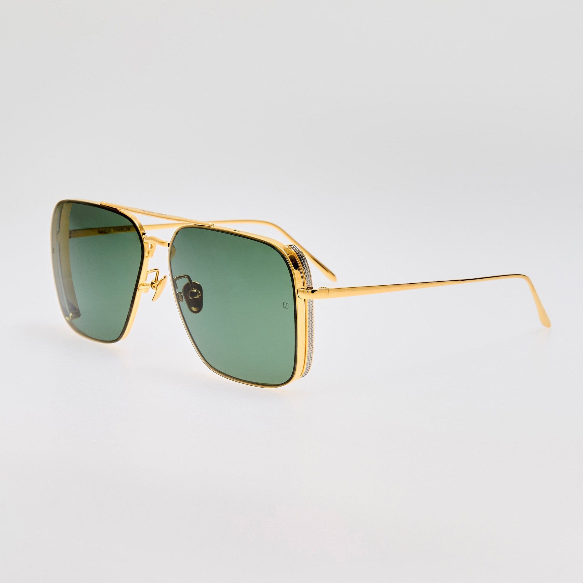 Asher Sunglasses in 22K Gold and Green