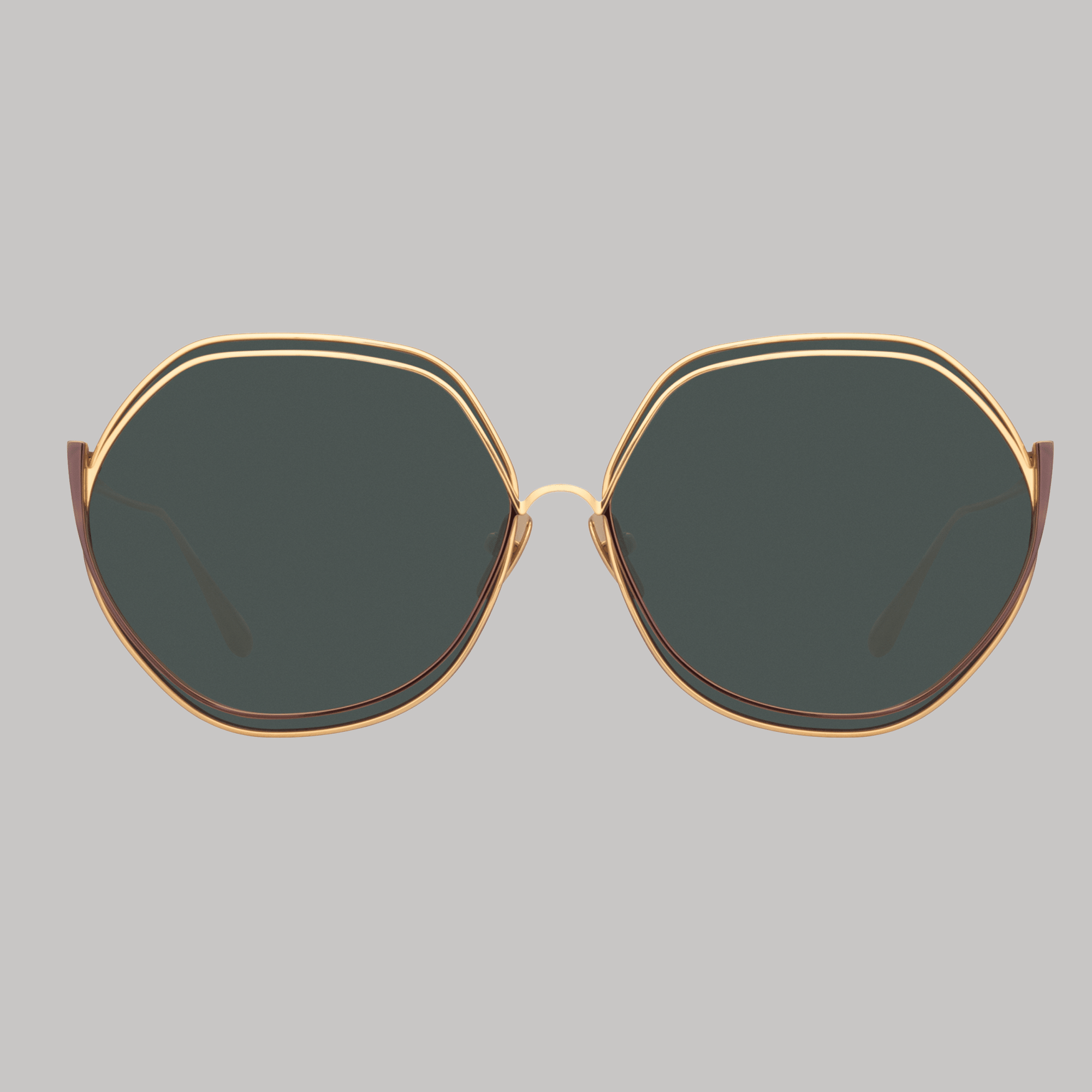 Aspen Sunglasses in 22K Gold and Grey