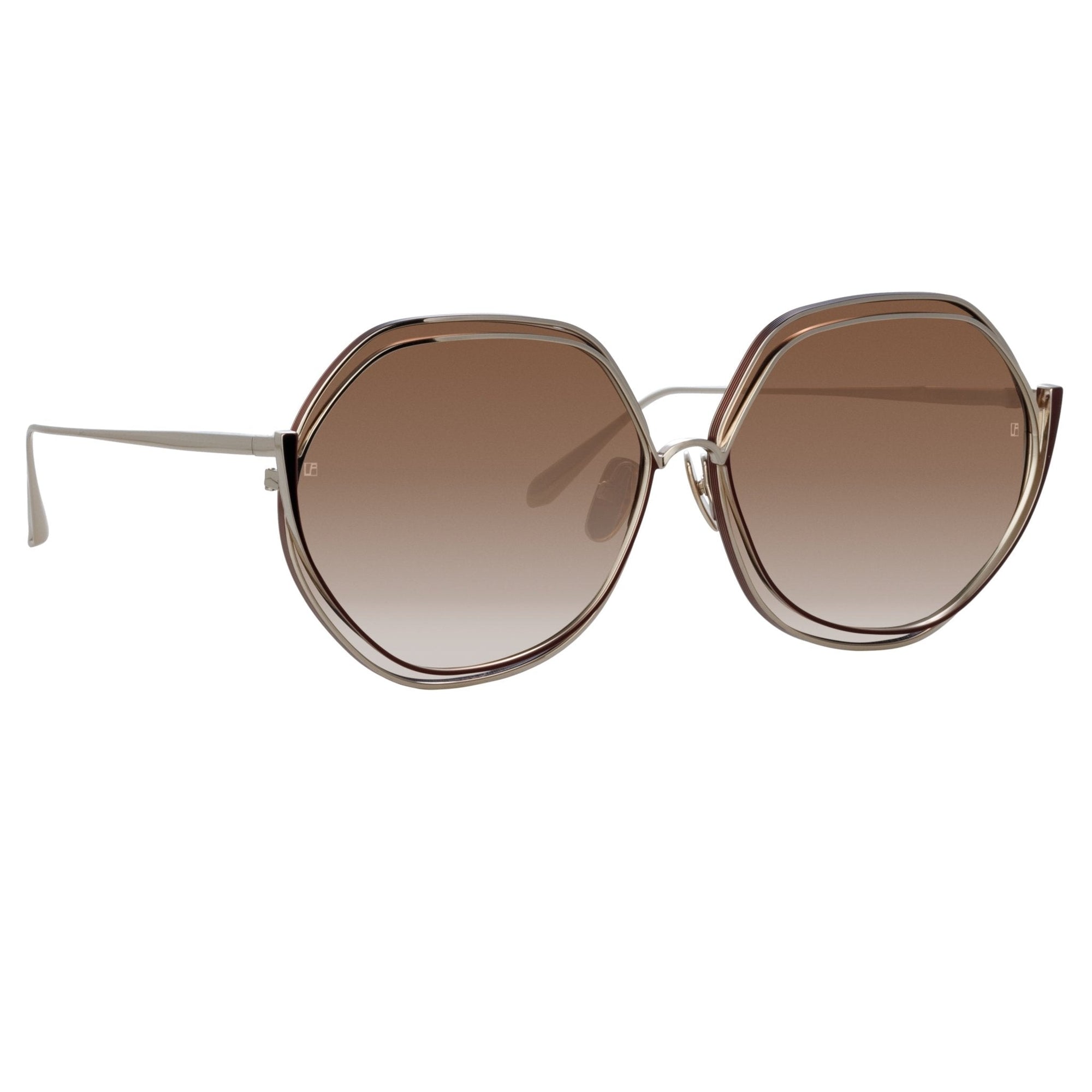 Aspen Sunglasses in 22K Gold and Mocha