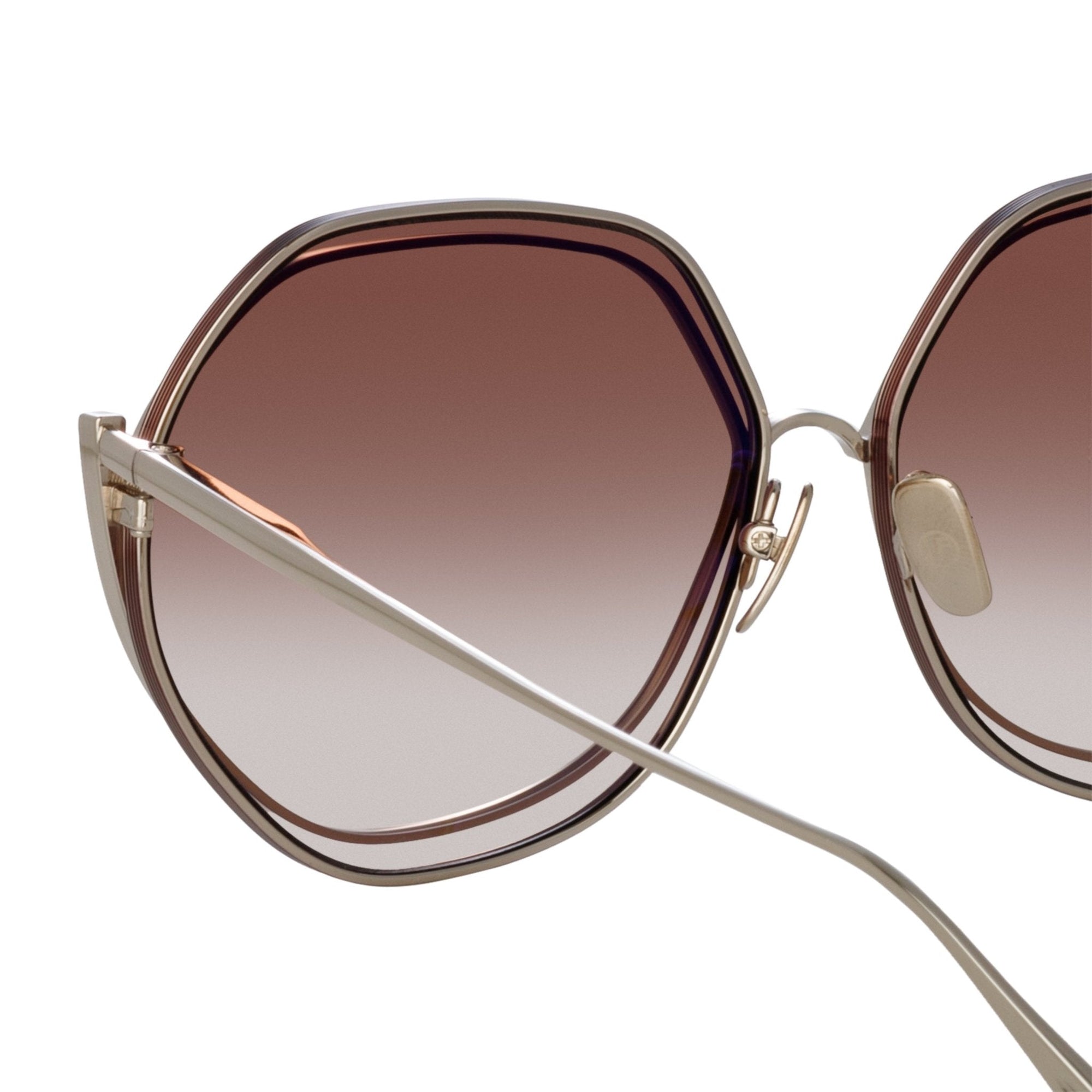 Aspen Sunglasses in 22K Gold and Mocha