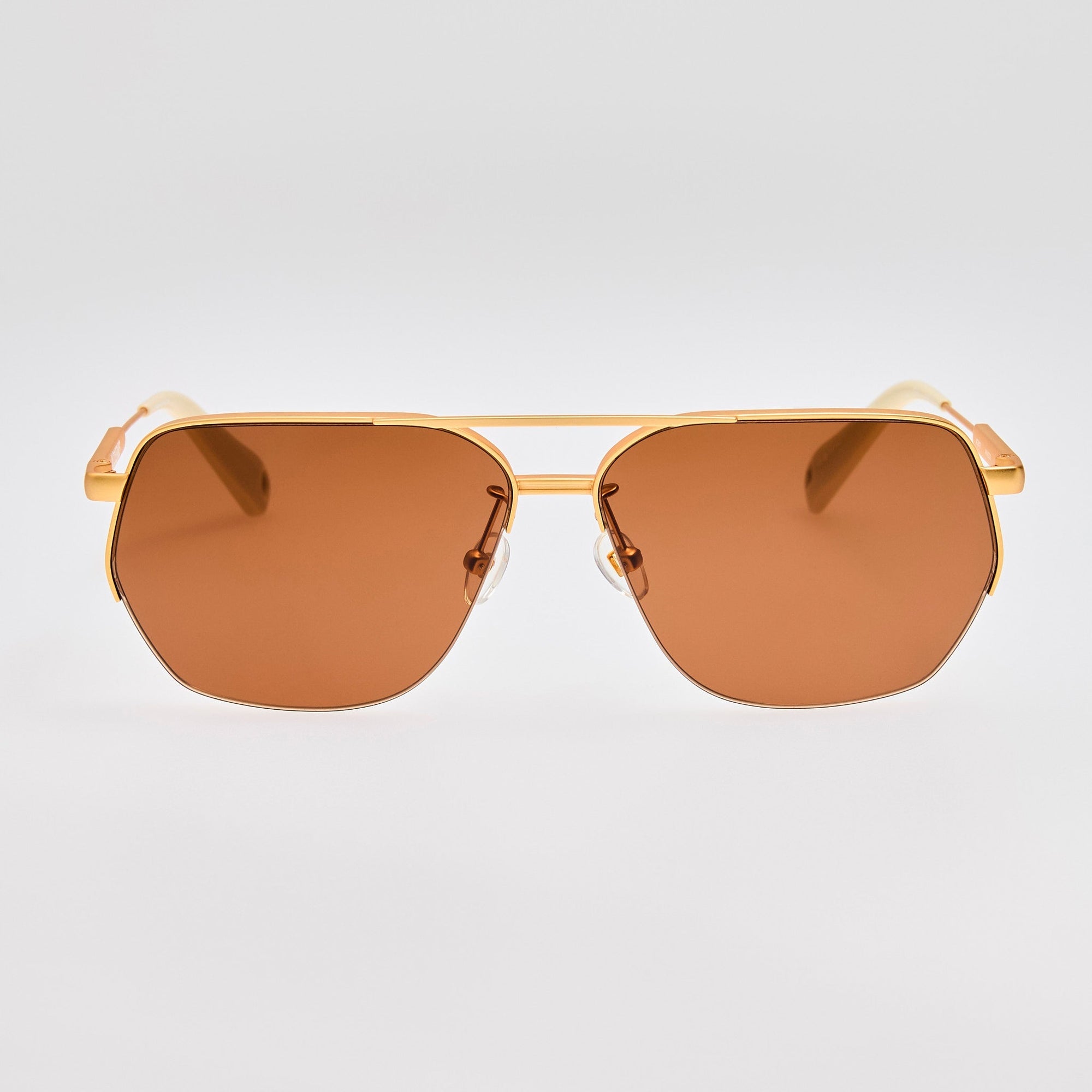 Aviador Sunglasses in Matt Gold and Brown