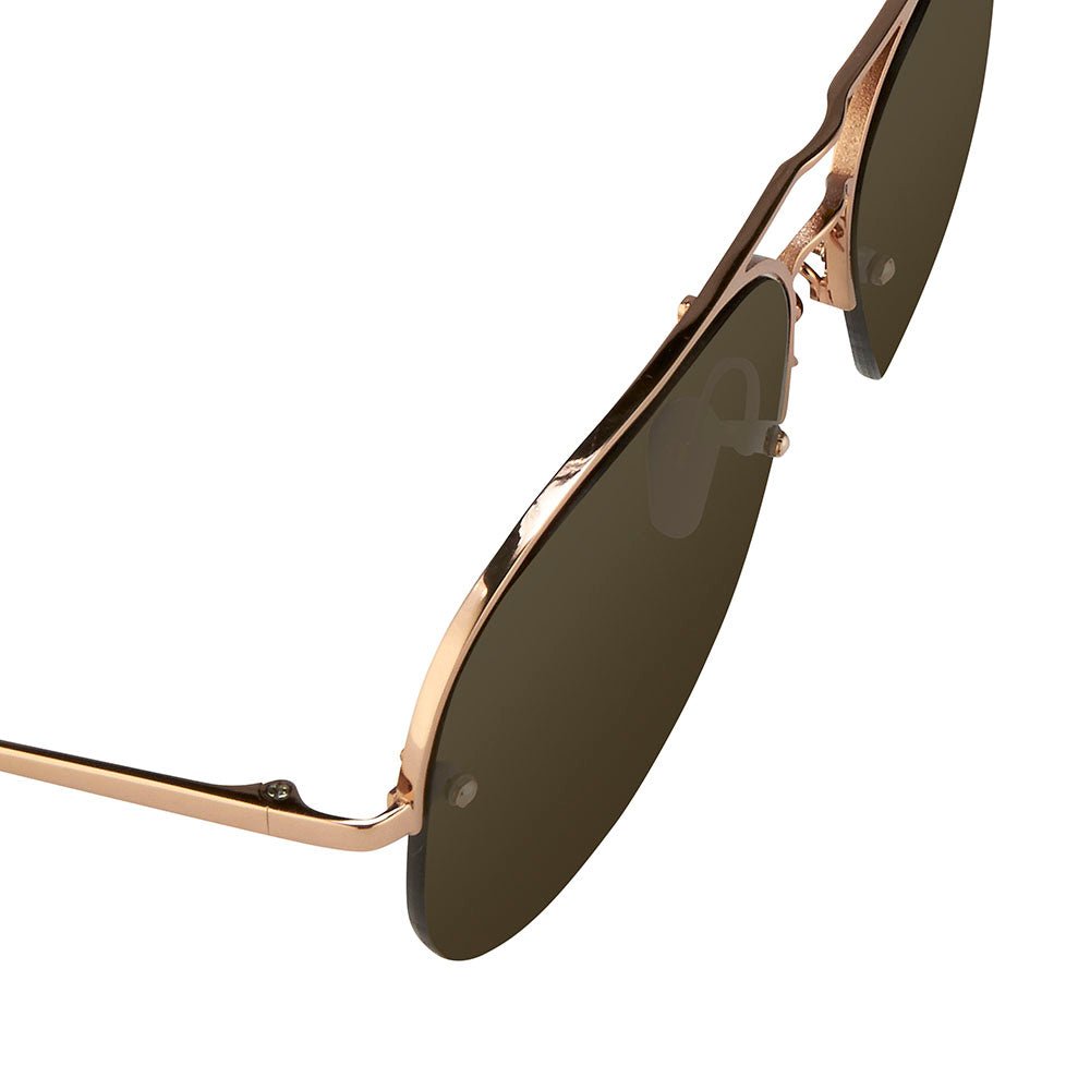 Aviator Sunglasses in 18K Rose Gold and Brown
