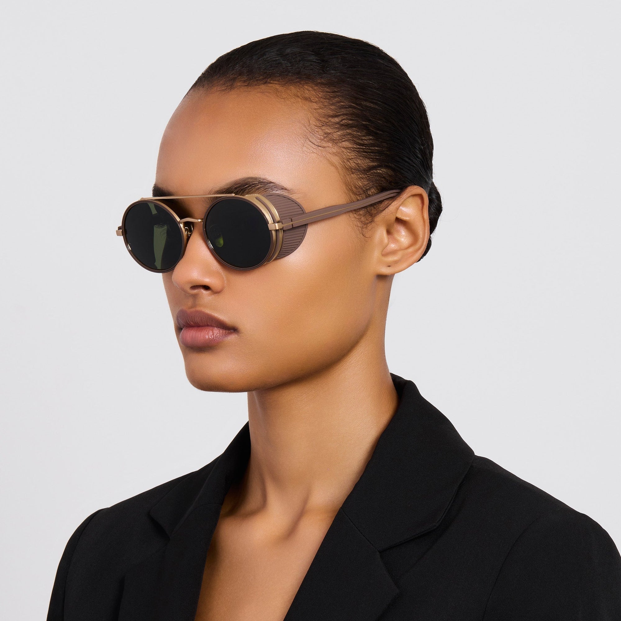 Baret Explorer Sunglasses in Matt Champagne and Green