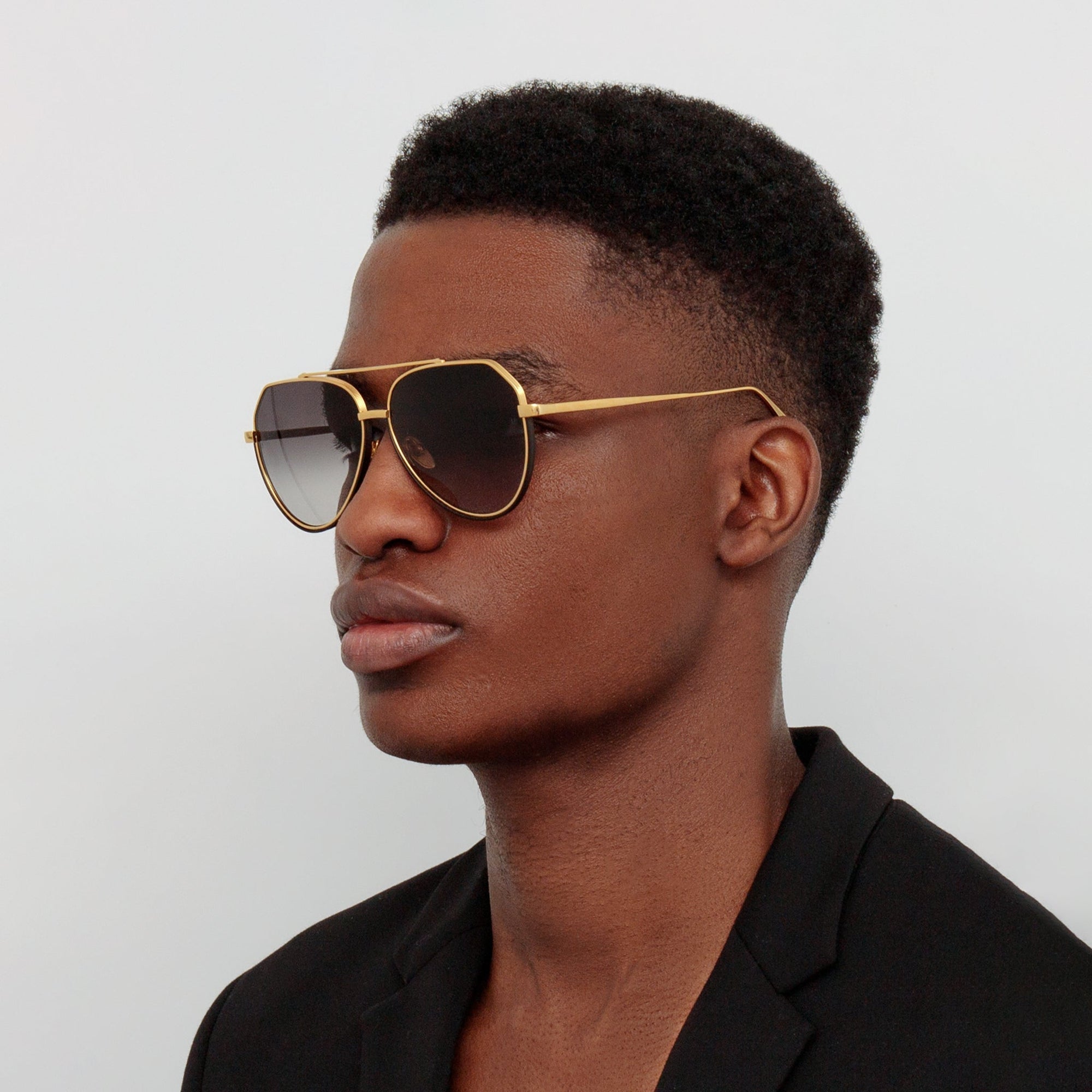 Bayer Sunglasses in 22K Gold and Grey