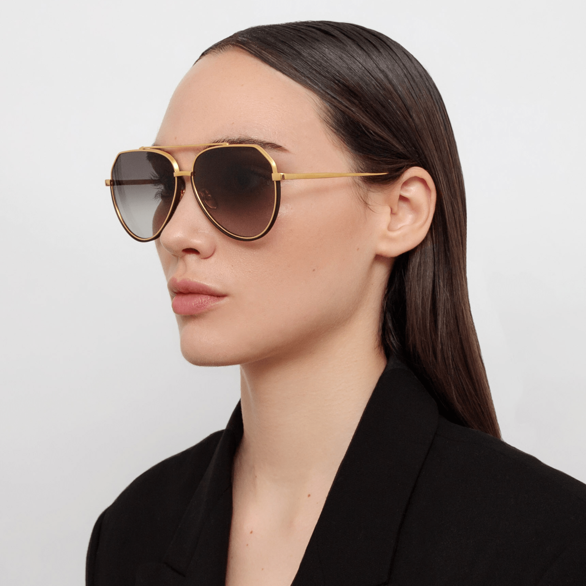 Bayer Sunglasses in 22K Gold and Grey