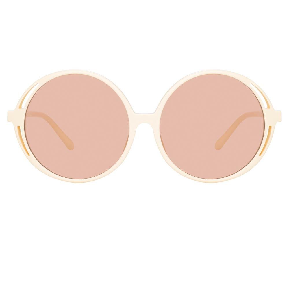 Bianca Round Sunglasses in Cream