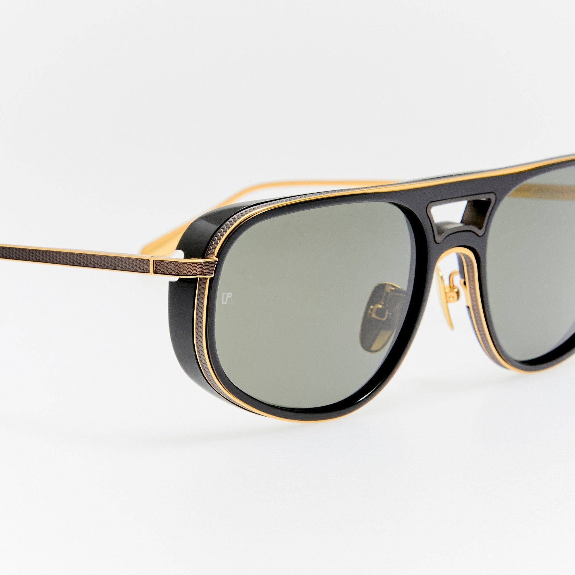 Calder Sunglasses in 22K Gold and Grey