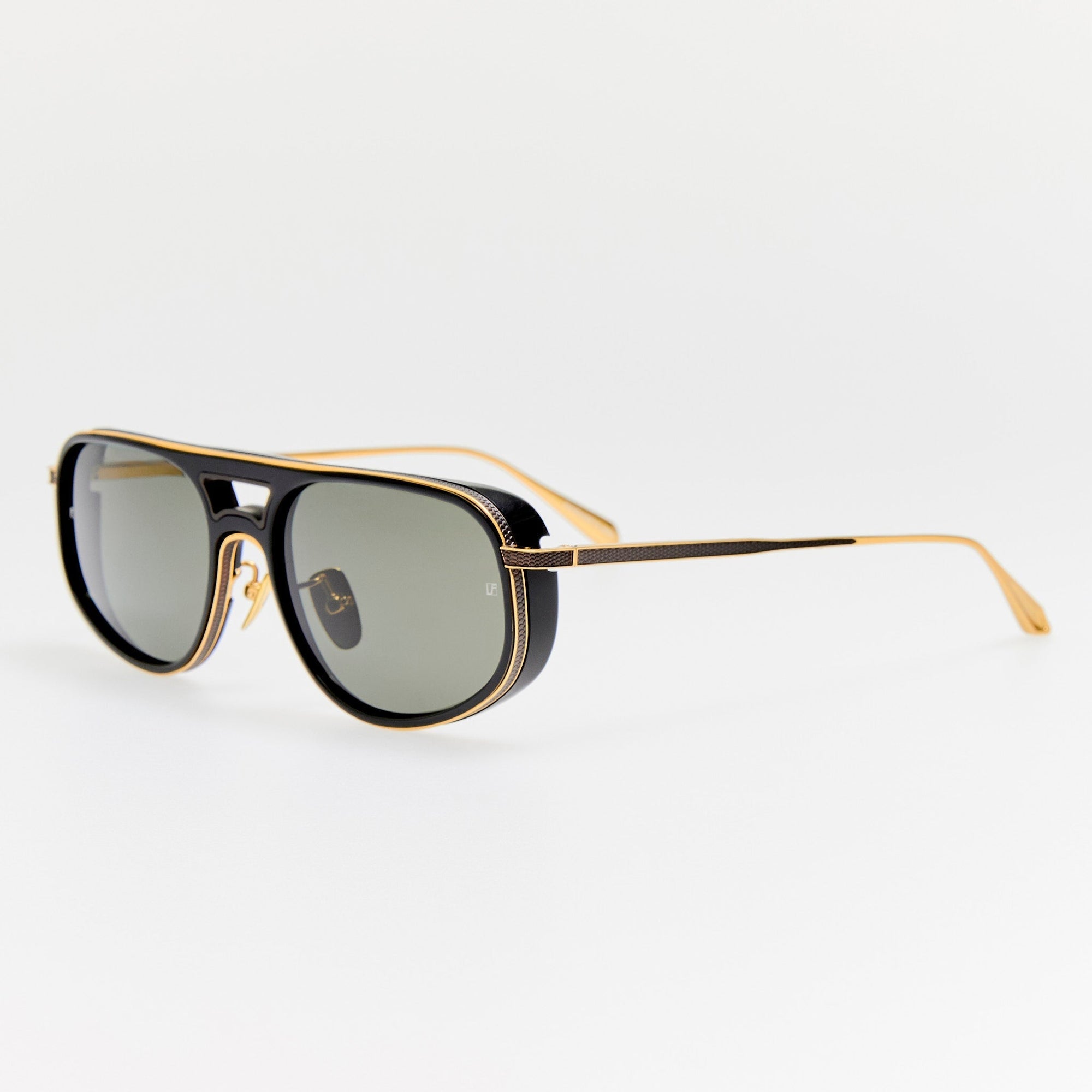 Calder Sunglasses in 22K Gold and Grey