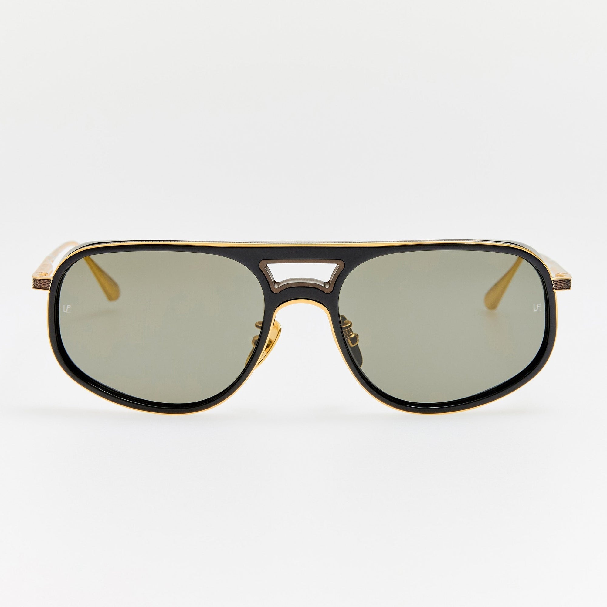 Calder Sunglasses in 22K Gold and Grey