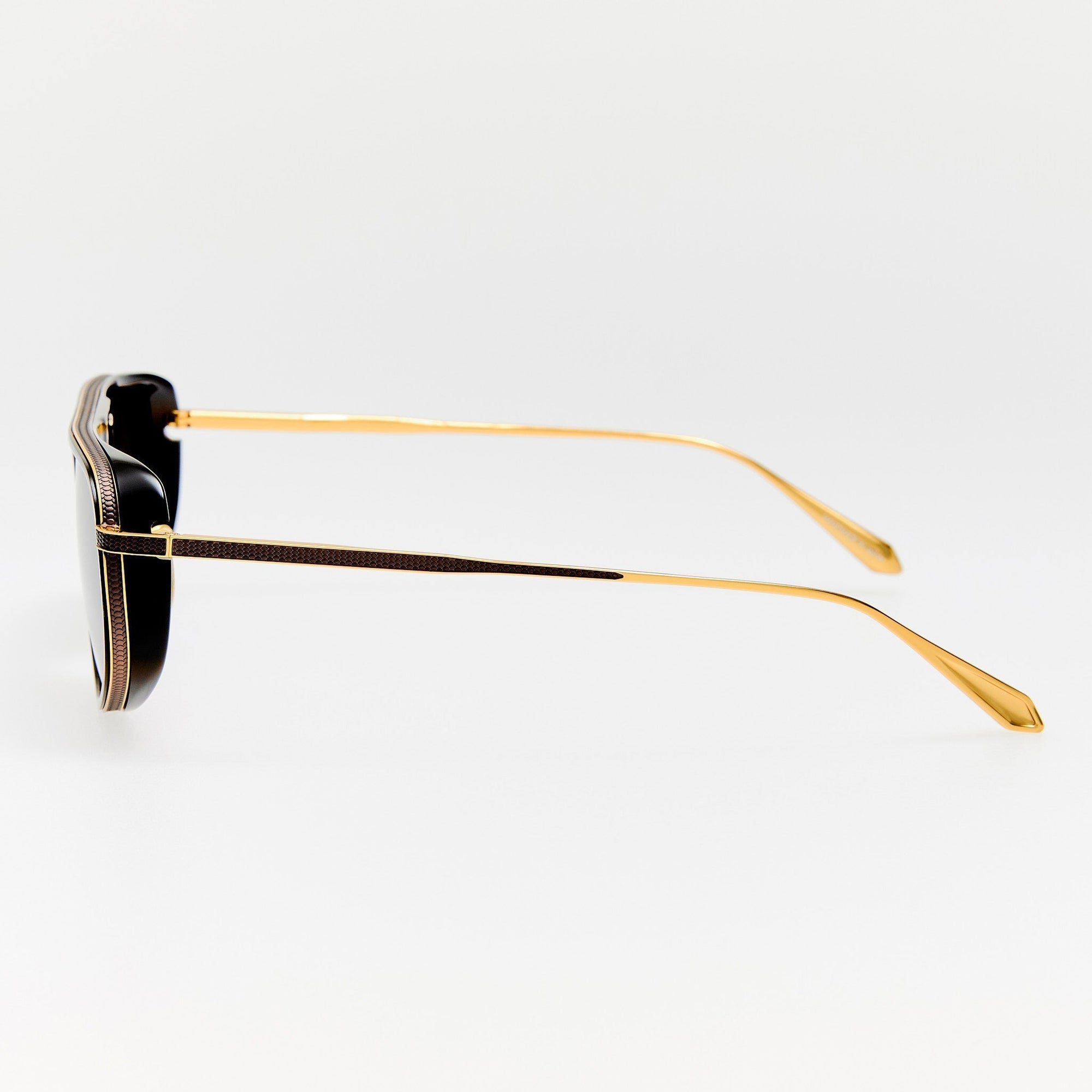 Calder Sunglasses in 22K Gold and Grey