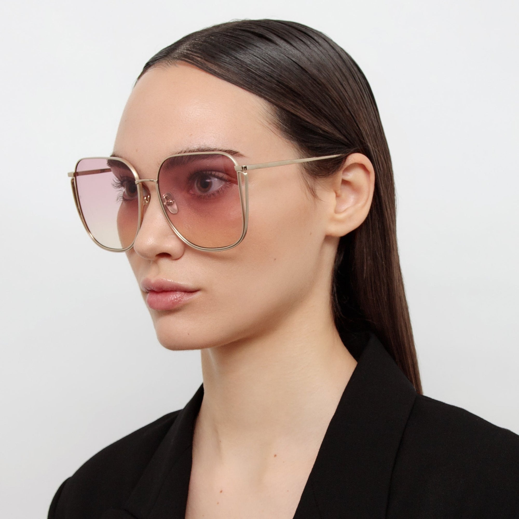 Camry Sunglasses in 22K Gold and Lilac
